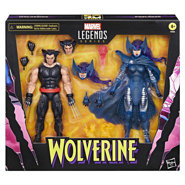 Wolverine 50th Anniversary Marvel Legends Wolverine and Psylocke Two-Pack Hasbro