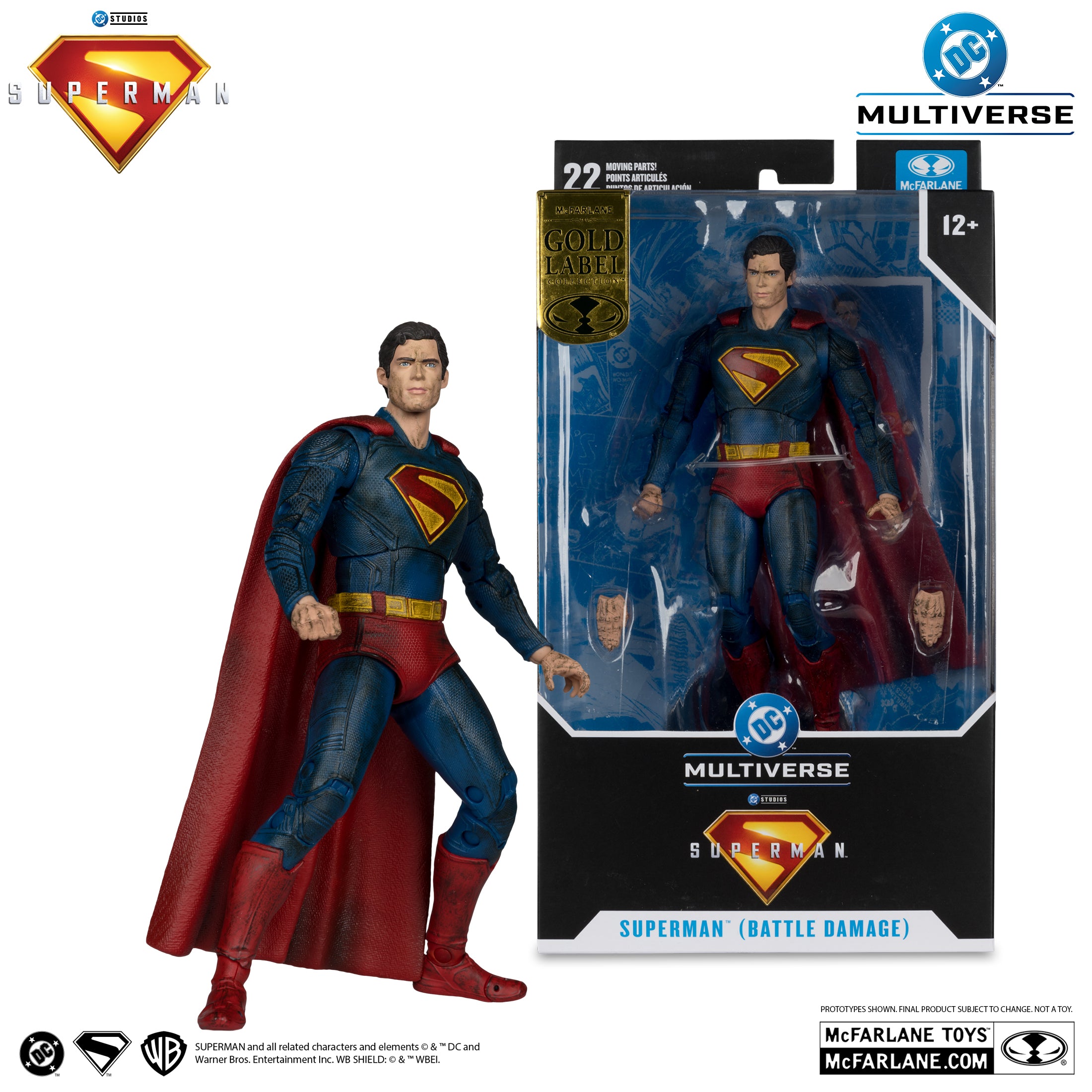 DC Multiverse Superman (2025) Superman Battle Damage Gold Label McFarlane