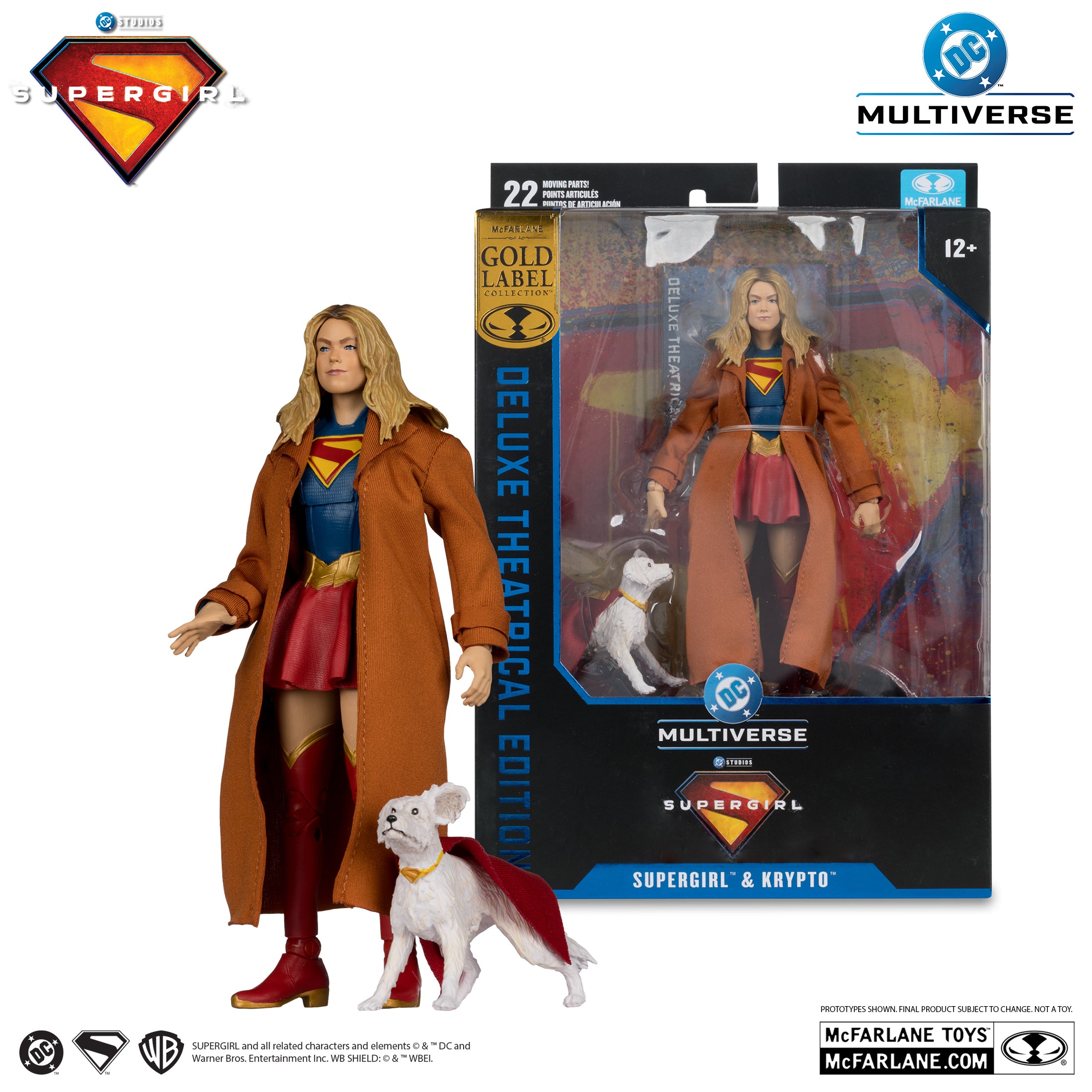 PREVENTA DC Multiverse Supergirl (2026) Supergirl and Puppy Krypto Gold Label Deluxe Theatrical Edition McFarlane (Primer pago/anticipo)