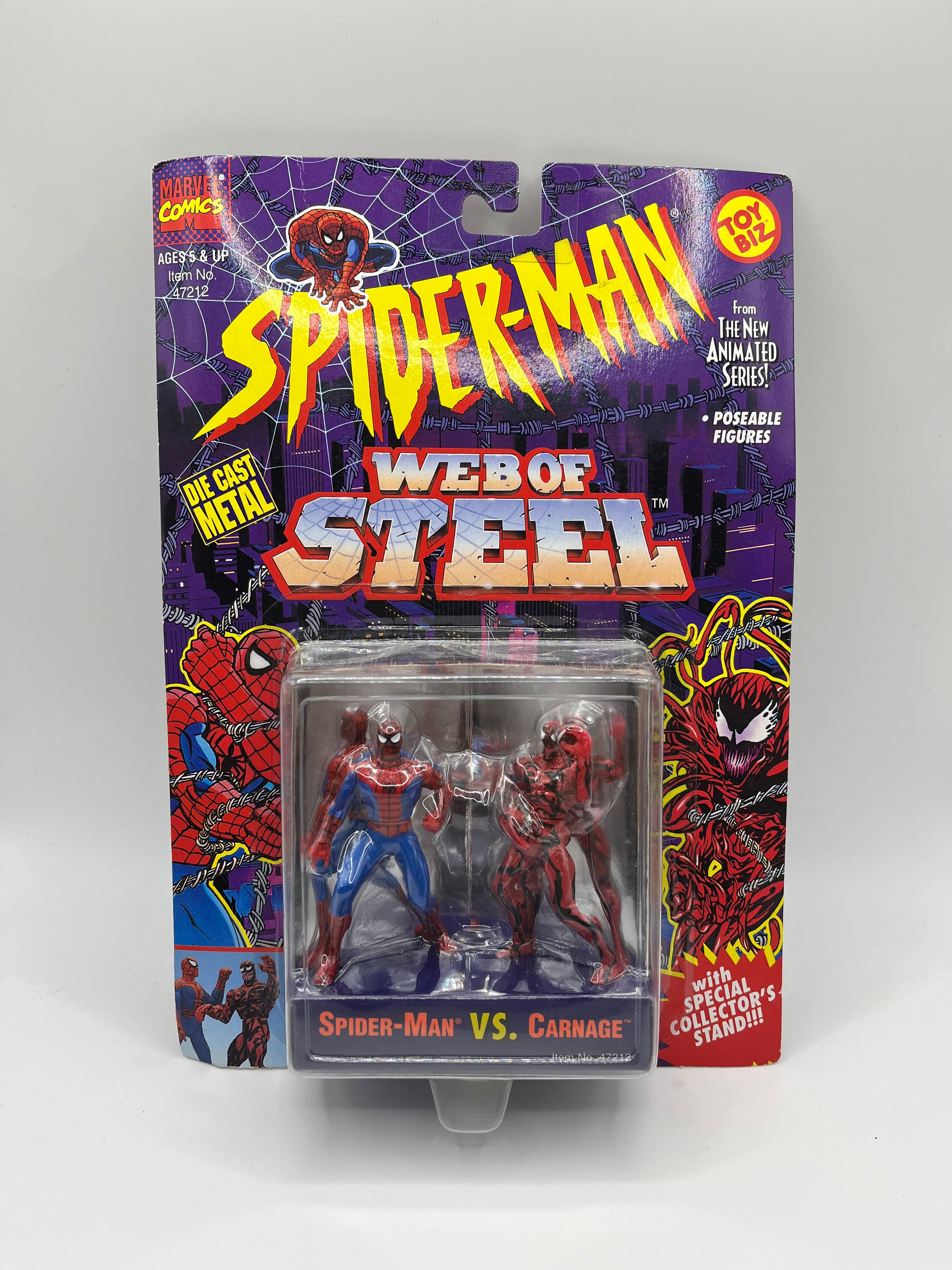 Spider-Man Web Of Steel Die Cast Spider-Man Vs Carnage Toy Biz