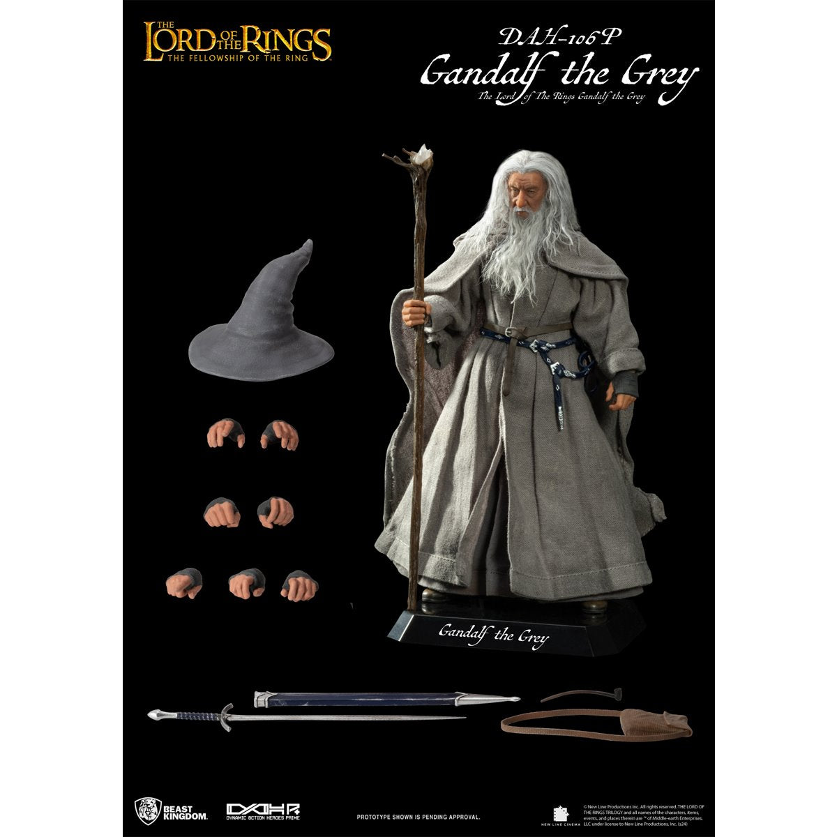 The Lord of the Rings Dynamic 8ction Heroes DAH-106P Gandalf the Grey Limited Edition Beast Kingdom