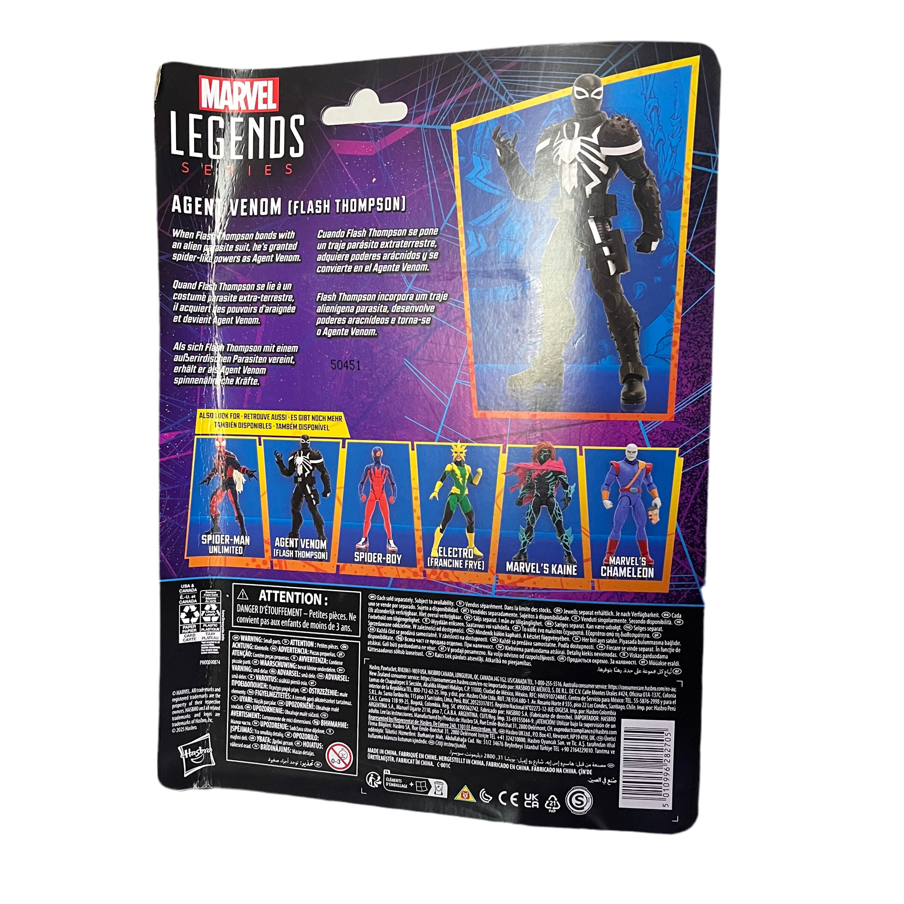 Marvel Legends Spider-Man Retro Collection Agent Venom (Flash Thompson) GOLPEADO Hasbro