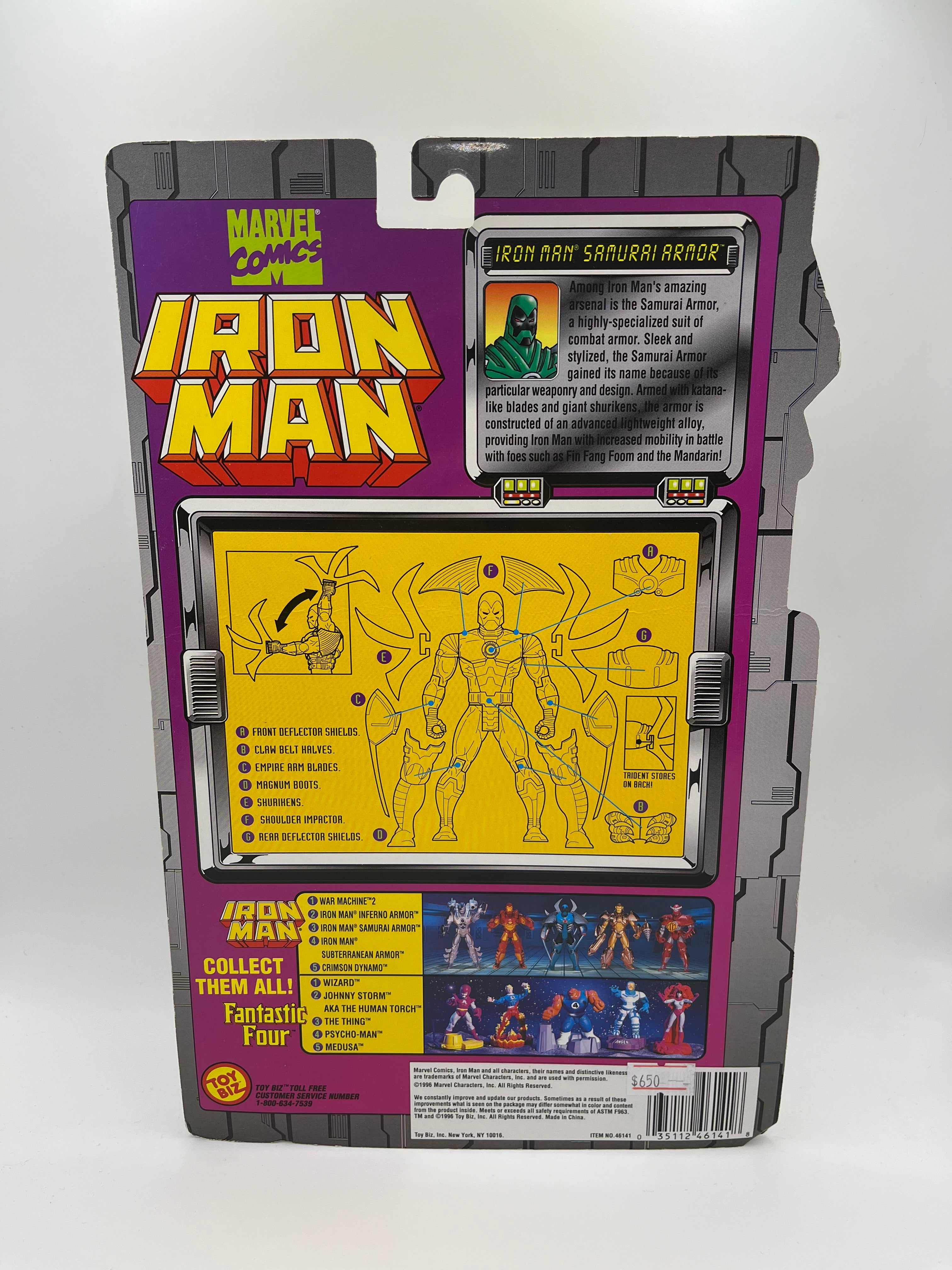 Iron Man The Animated Series Iron Man Samurai Armor With Multi Blade Arsenal ToyBiz