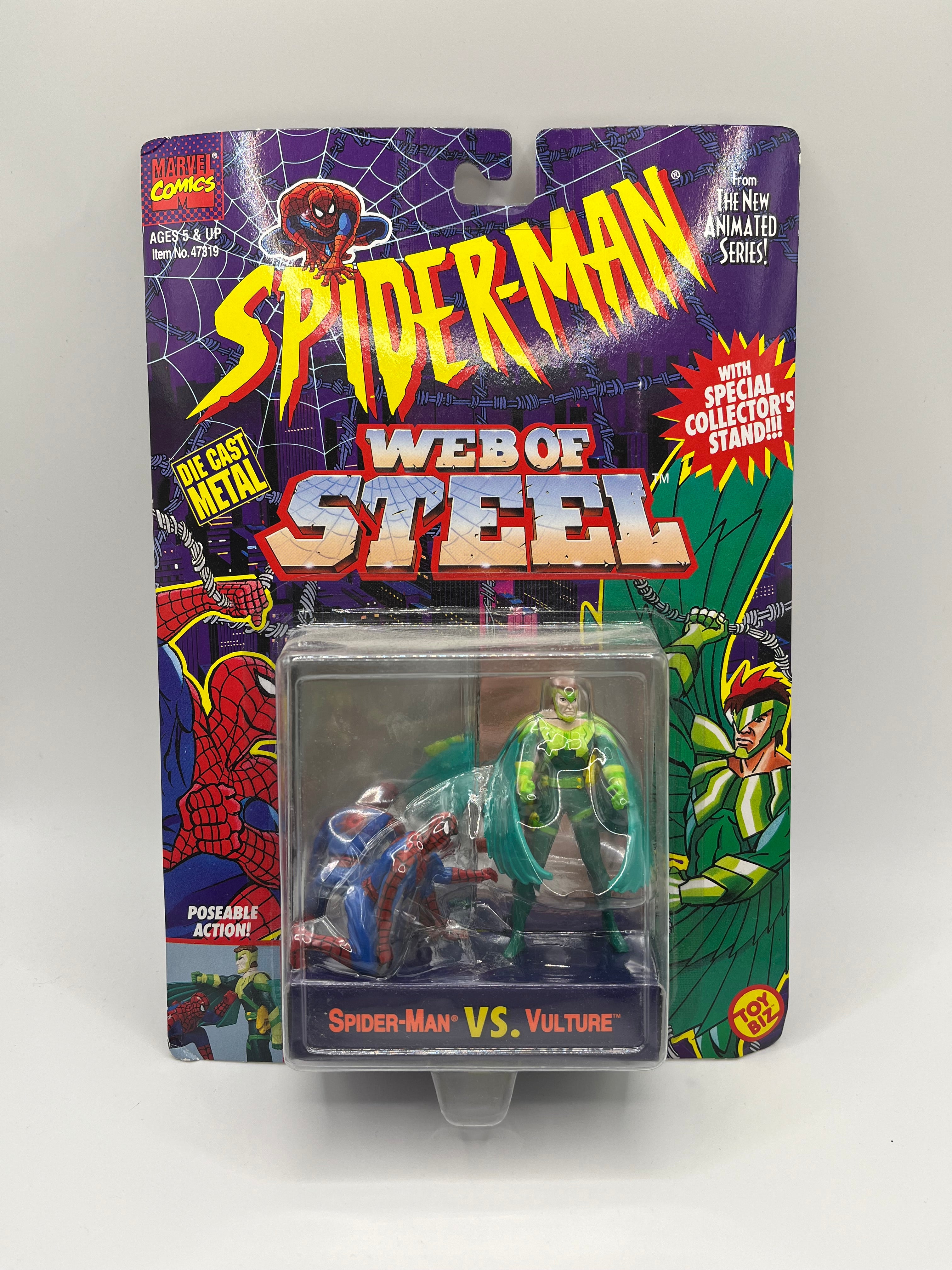 Spider-Man Web Of Steel Die Cast Spider-Man Vs Vulture Toy Biz