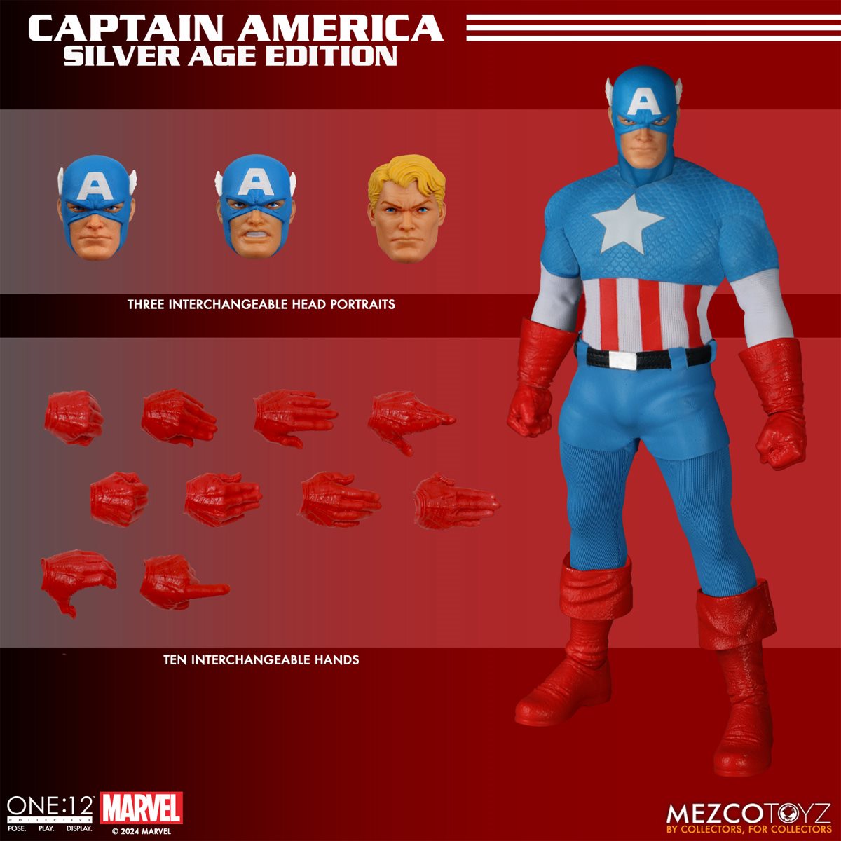 Marvel Comics One:12 Captain America Silver Age Edition Mezco Toyz