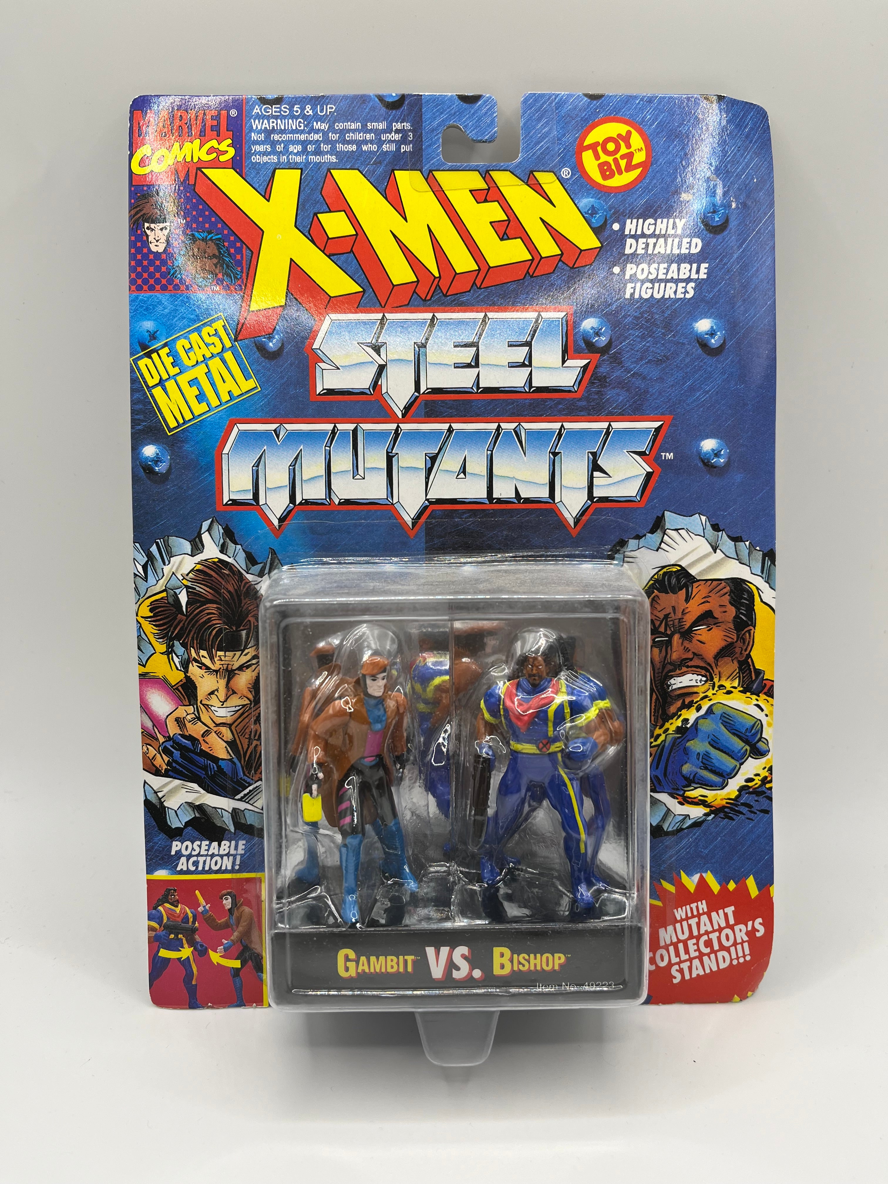 X-Men Steel Mutants Die Cast Gambit Vs Bishop ToyBiz
