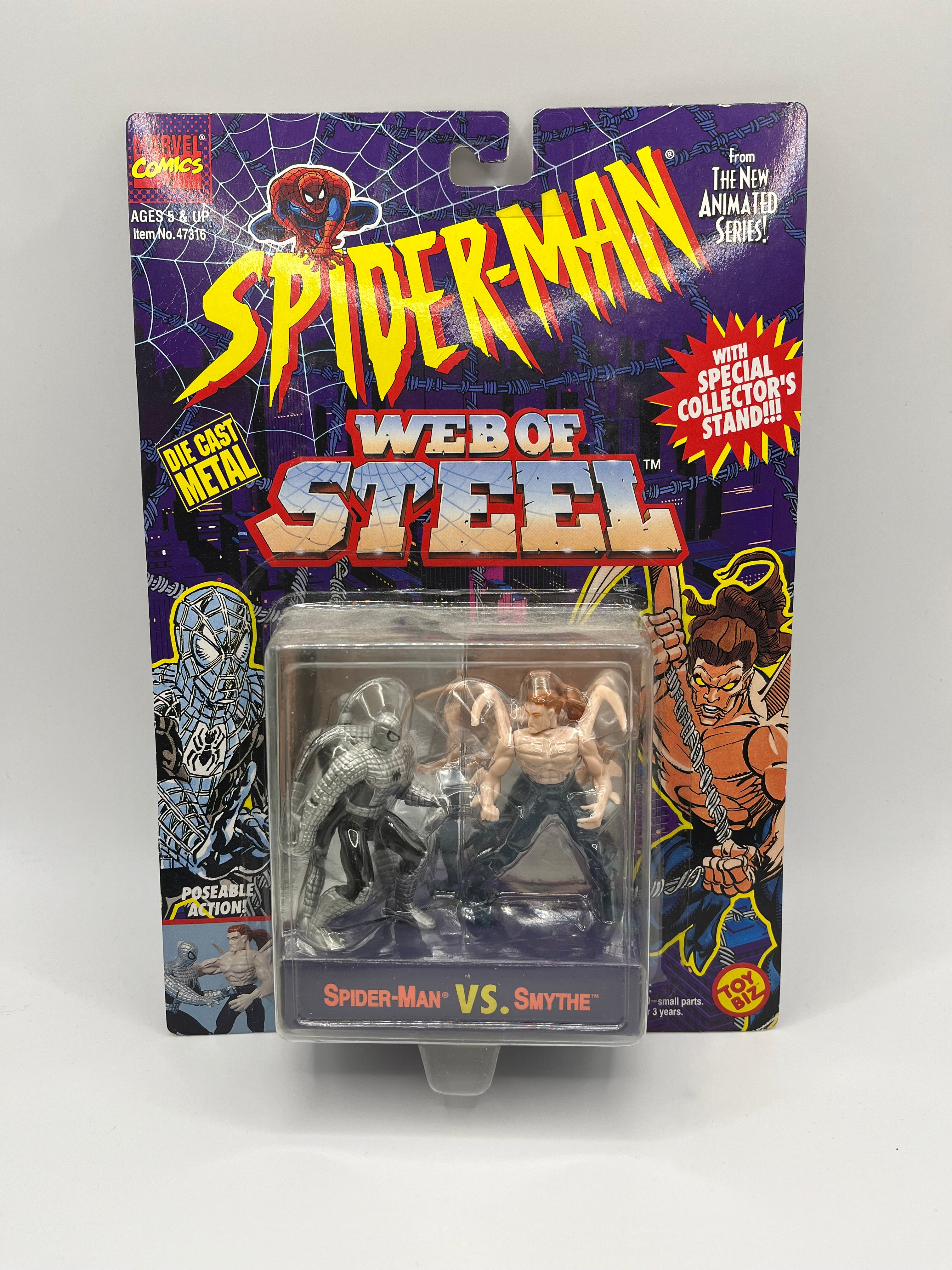 Spider-Man Web Of Steel Die Cast Spider-Man Vs Smythe Toy Biz