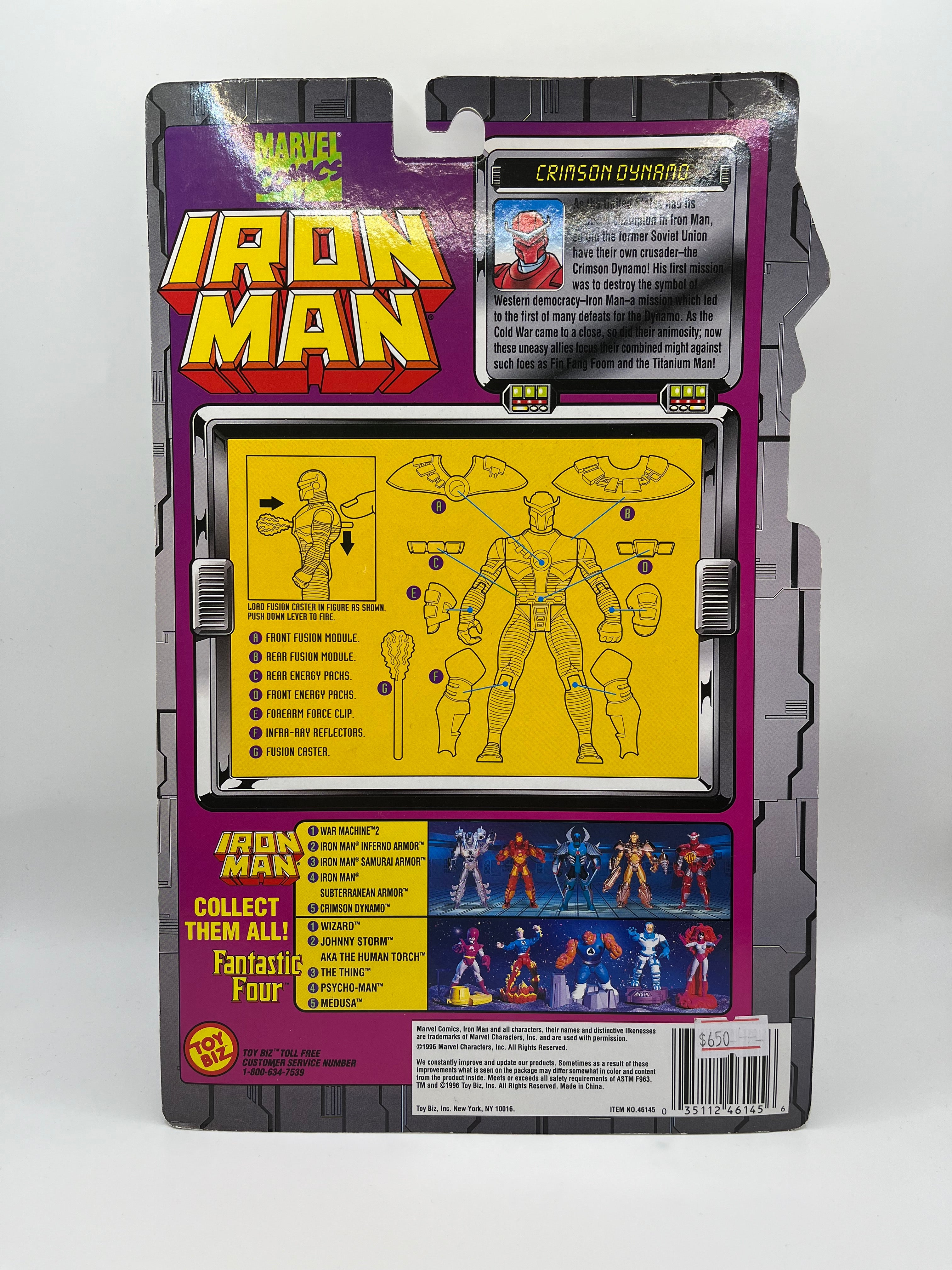 Iron Man The Animated Series Crimson Dynamo With Blasting Action Toy Biz