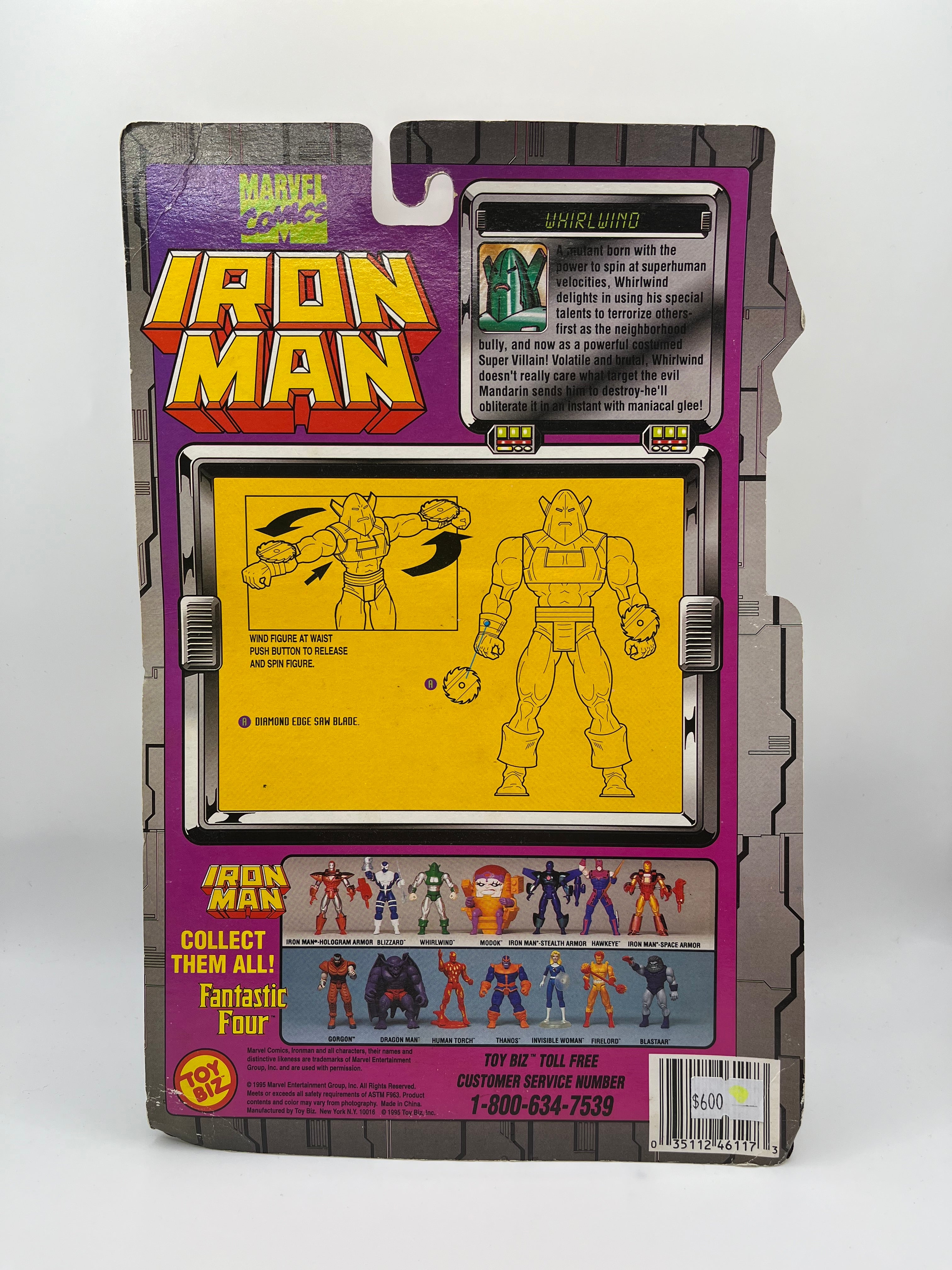 Iron Man The Animated Series Whirwind With Whirling Battle Action Toy Biz