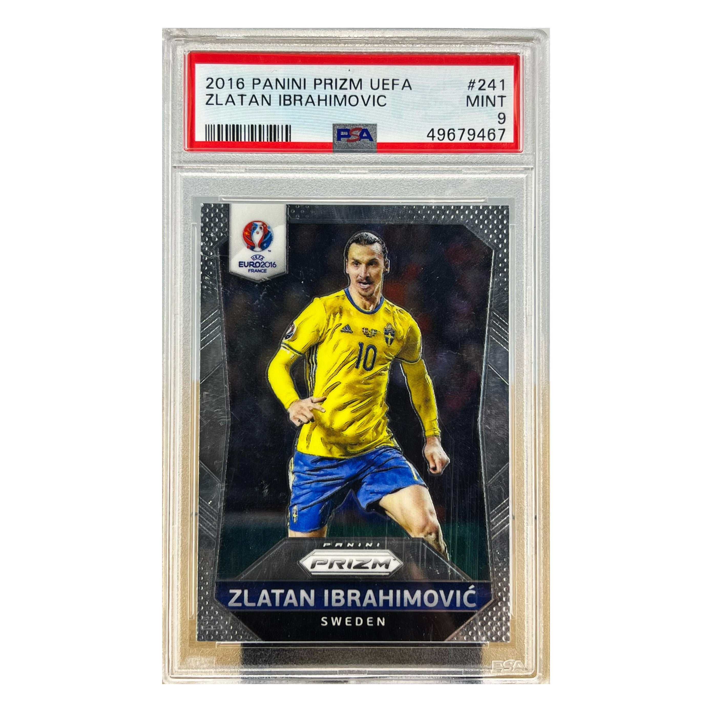 Carta Panini 2016 Panini Prizm UEFA #241 Zlatan Ibrahimovic PSA 9