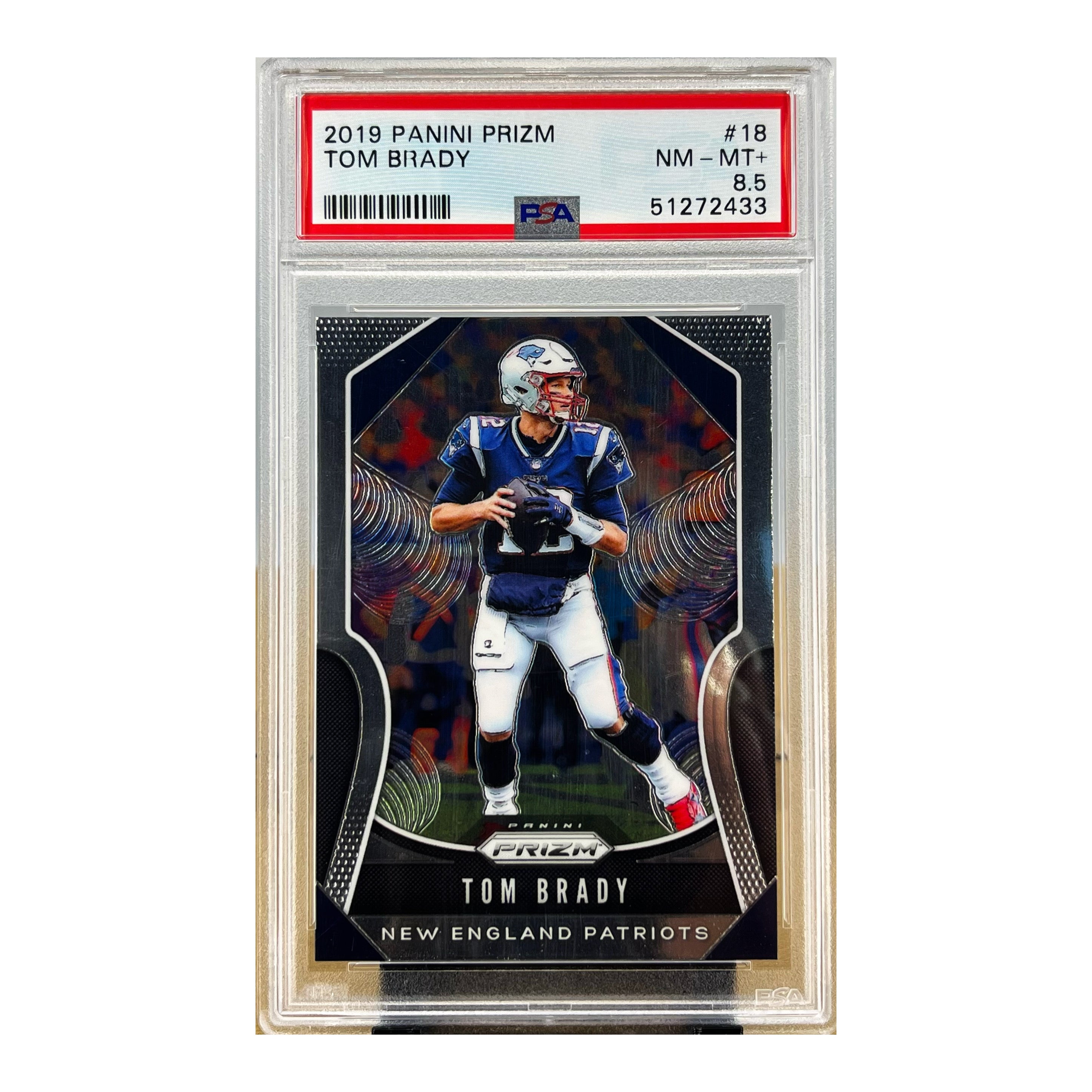 Carta Panini 2019 Panini Prizm #18 Tom Brady PSA 8.5