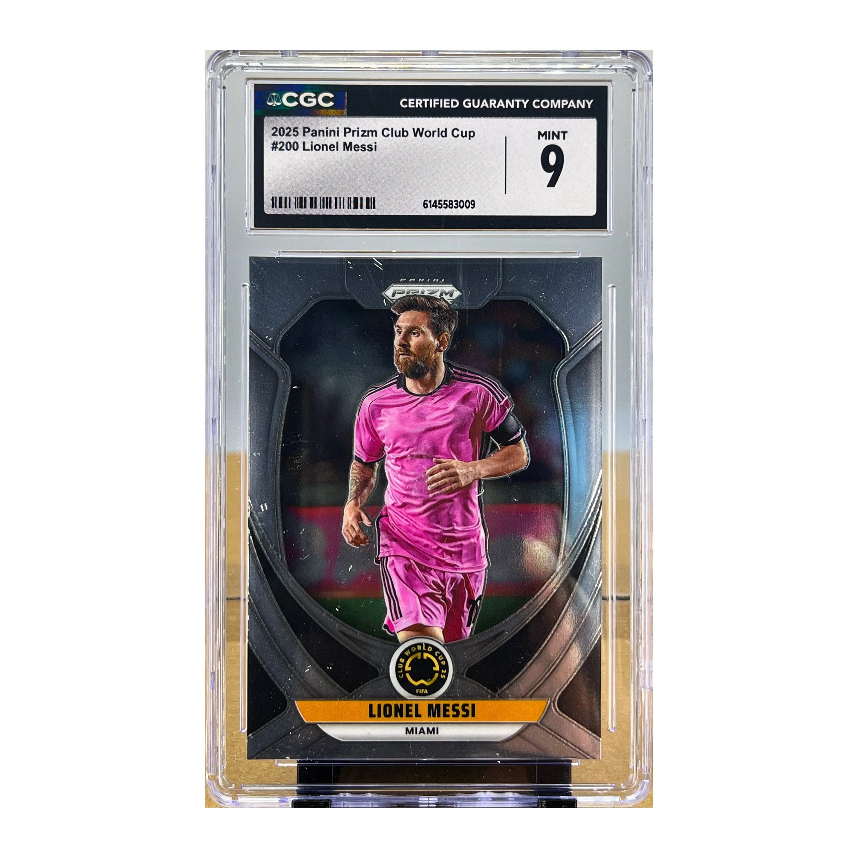 Carta Panini 2025 Panini Prizm Club World Cup #200 Lionel Messi CGC 9