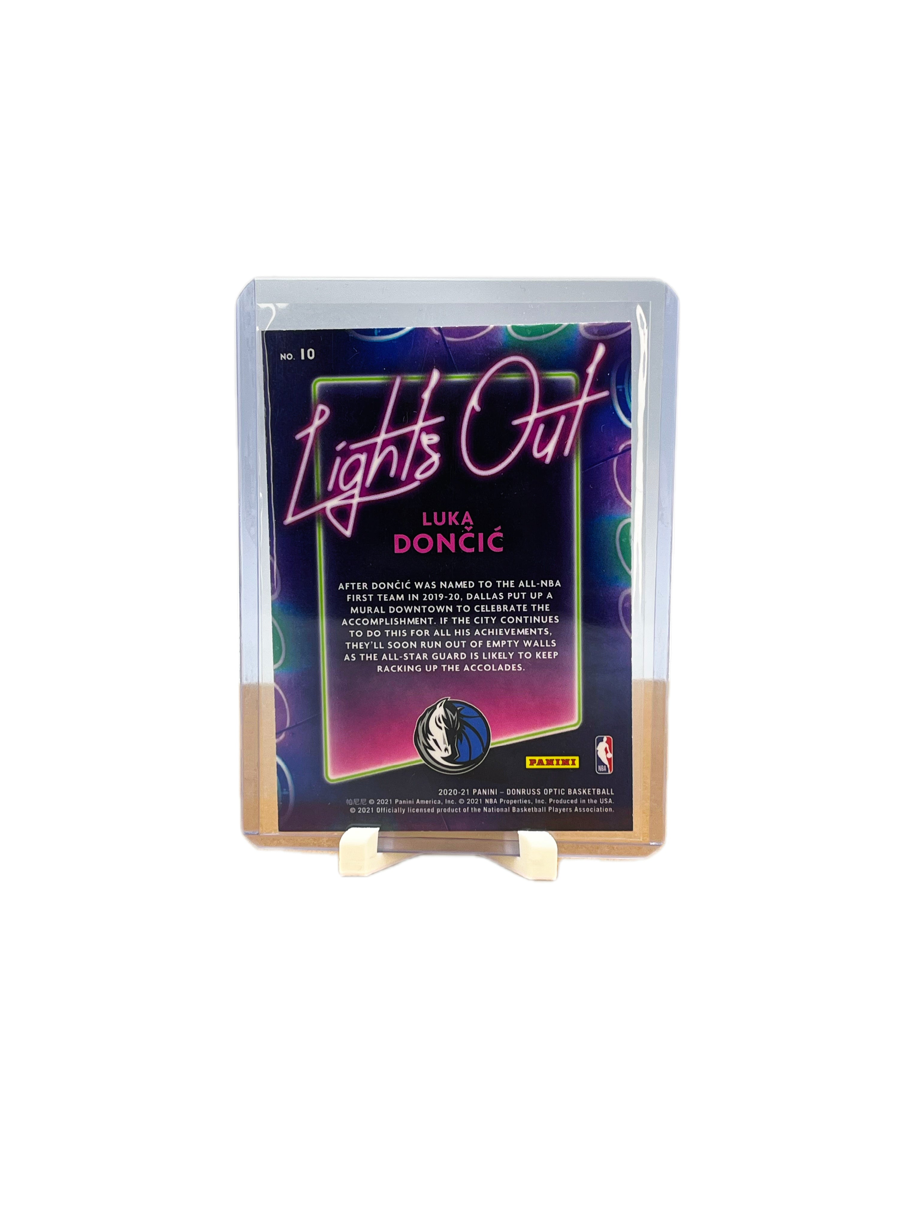 Carta Panini Donruss 2020 #10 Luka Doncic Optic Lights Out
