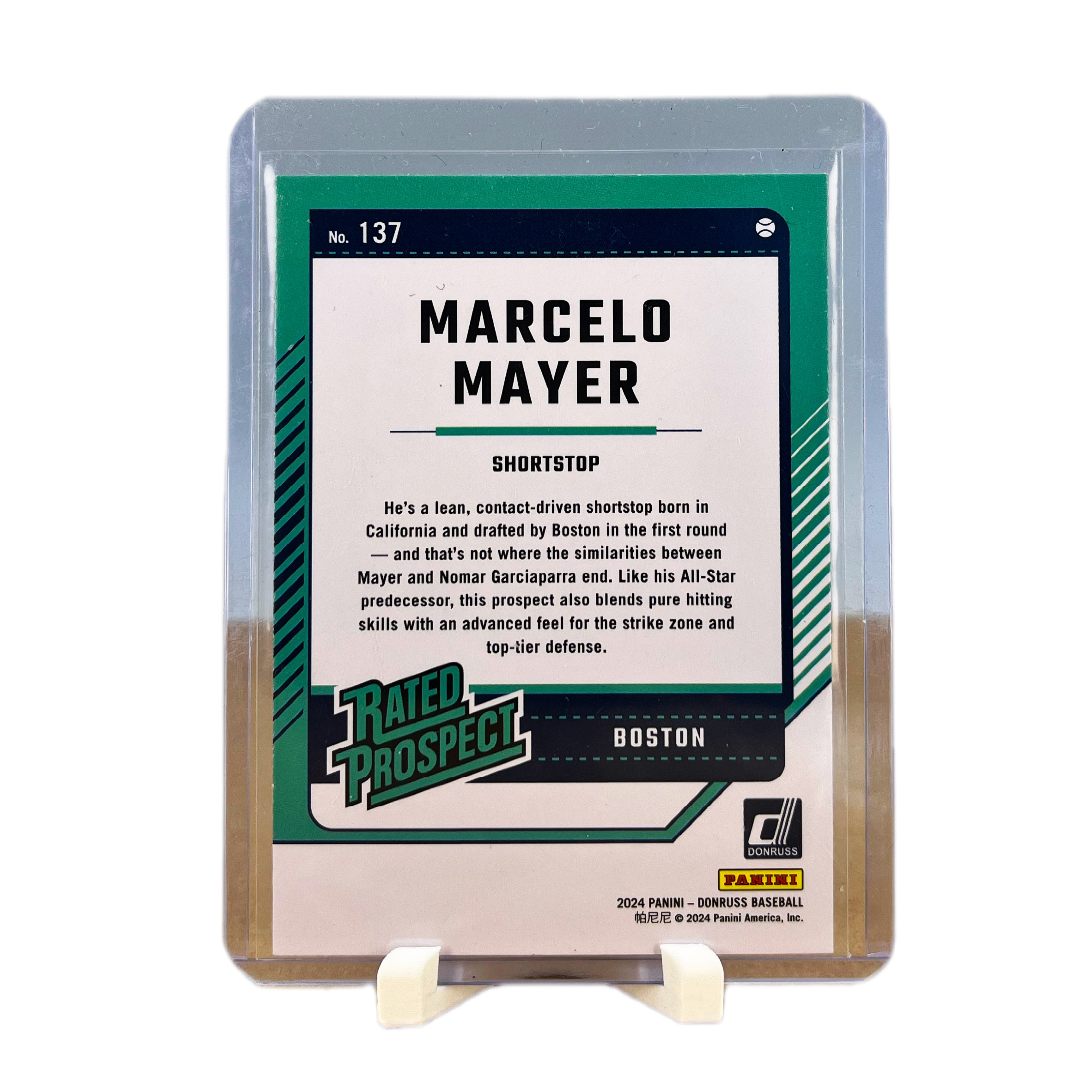 Carta Panini Donruss Baseball 2024 #137 Marcelo Mayer RC