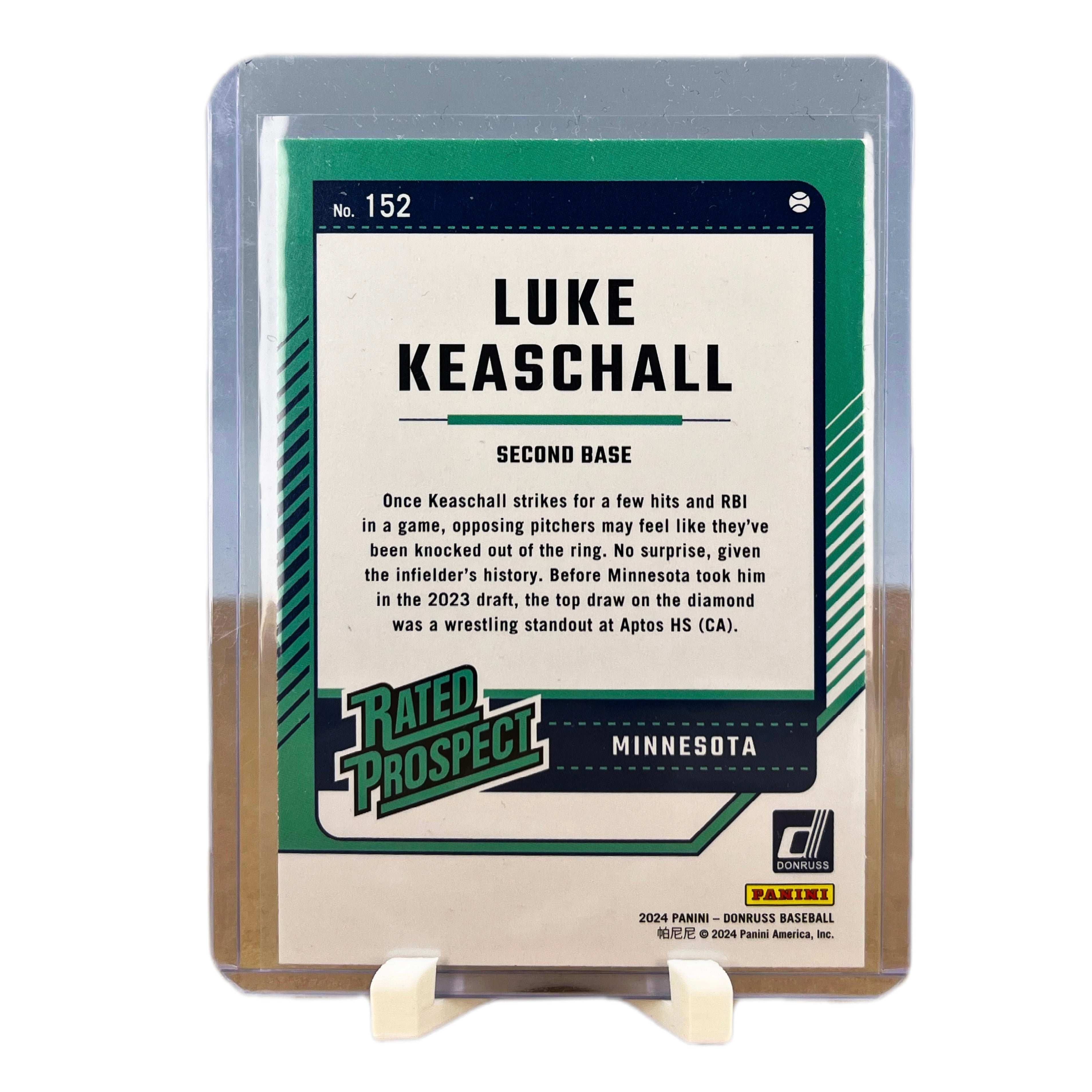 Carta Panini Donruss Baseball 2024 #152 Luke Keaschall RC Laser