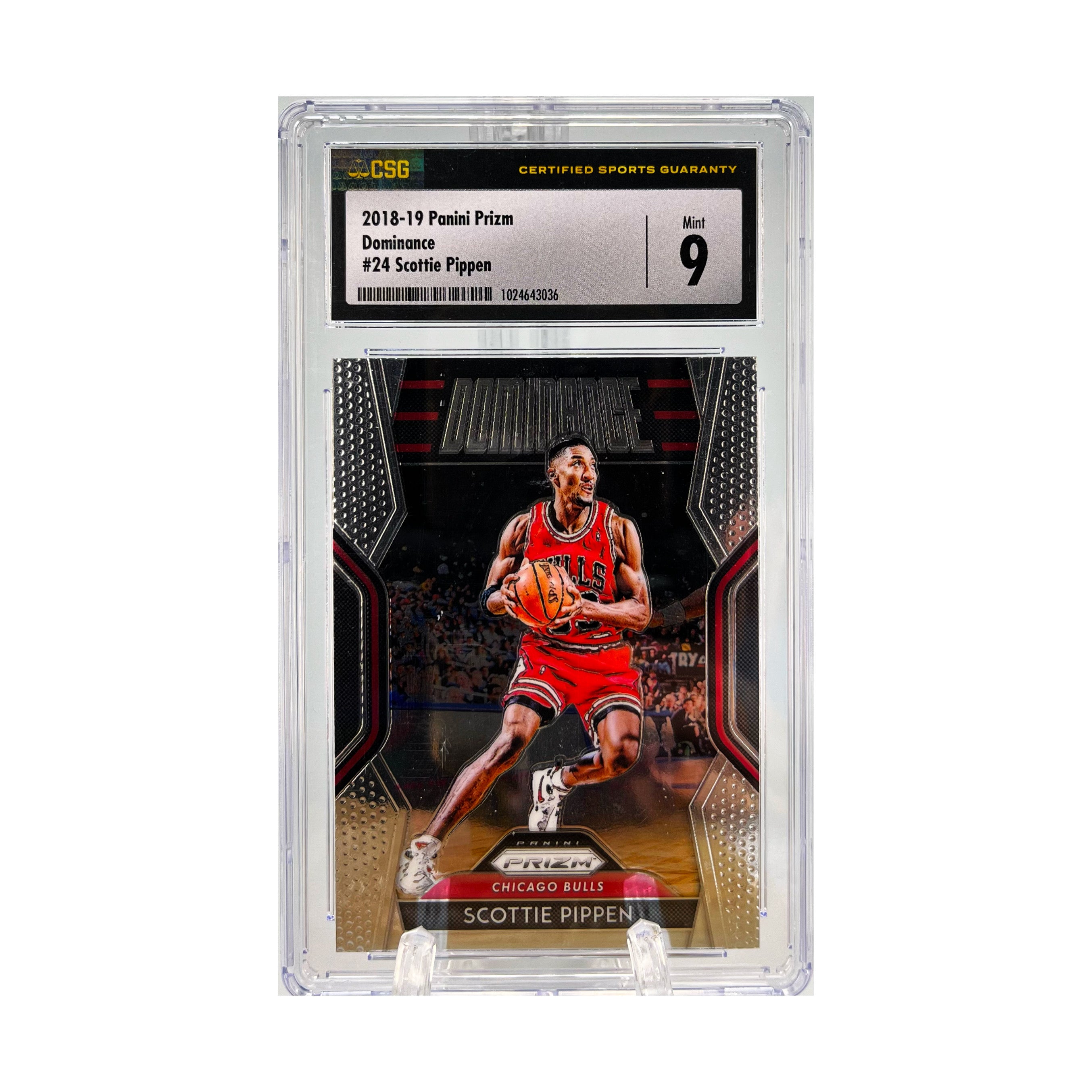 Carta Panini Prizm 2018-19 Dominance #24 Scottie Pippen CSG 9