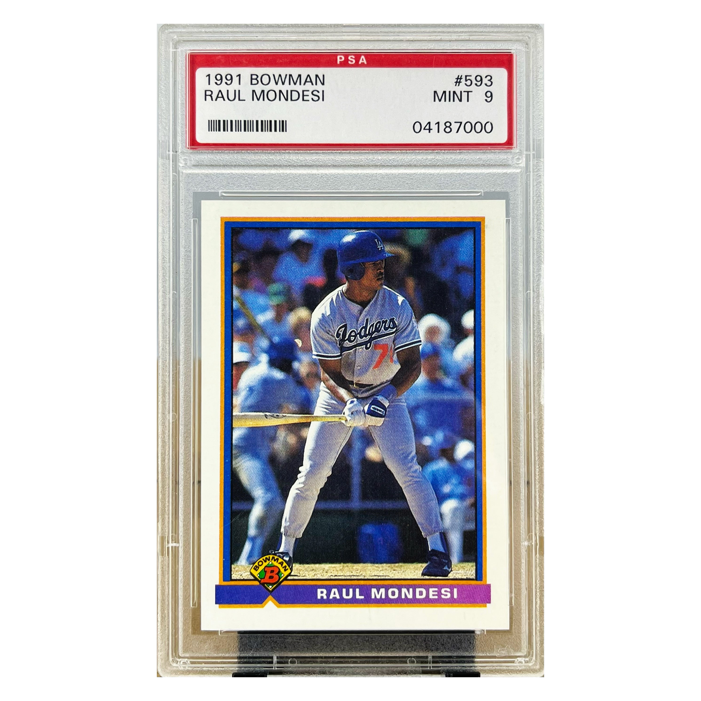 Carta Topps 1991 Bowman #593 Raul Mondesi PSA 9