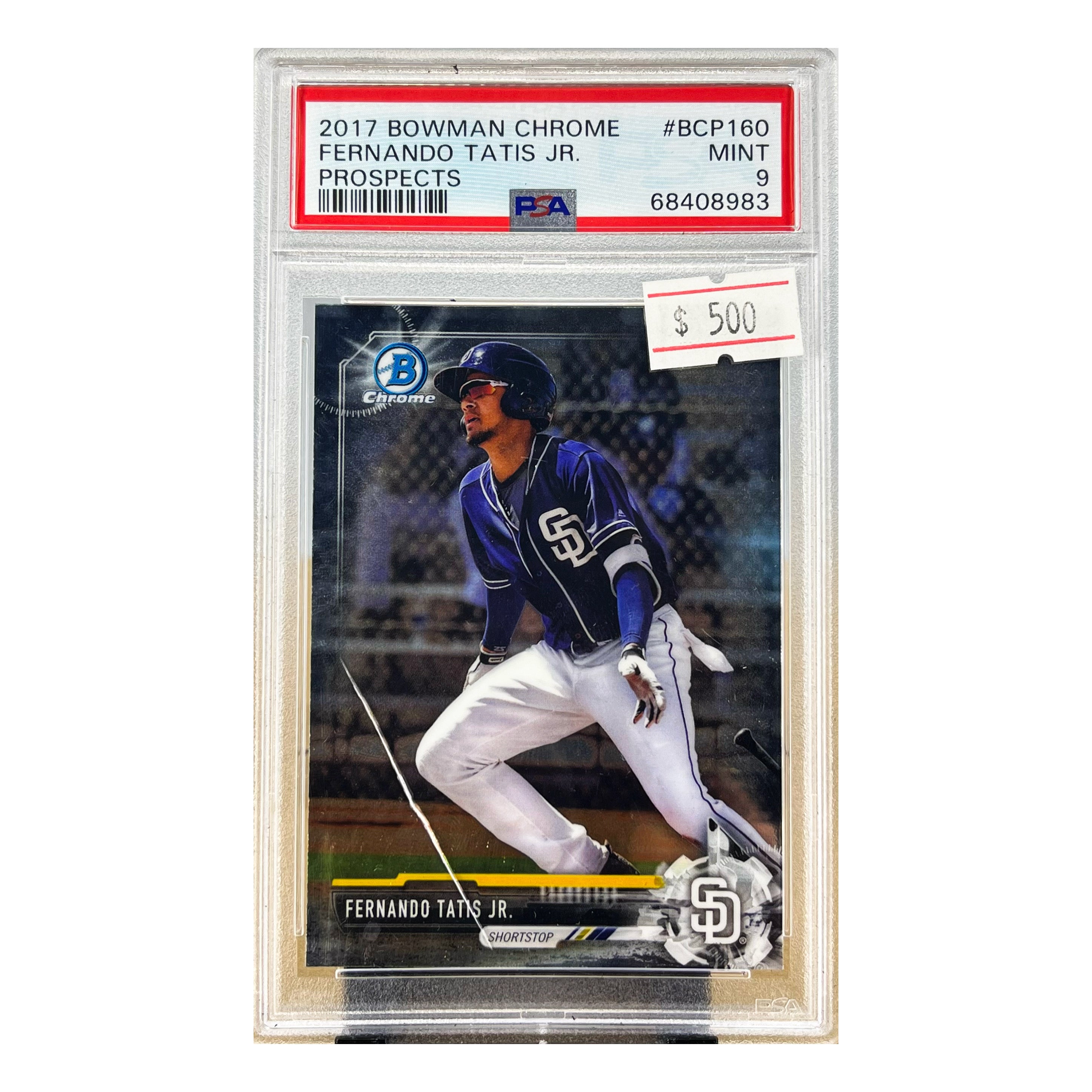 Carta Topps 2017 Bowman Chrome Prospects #BCP160 Fernando Tatis JR. PSA 9