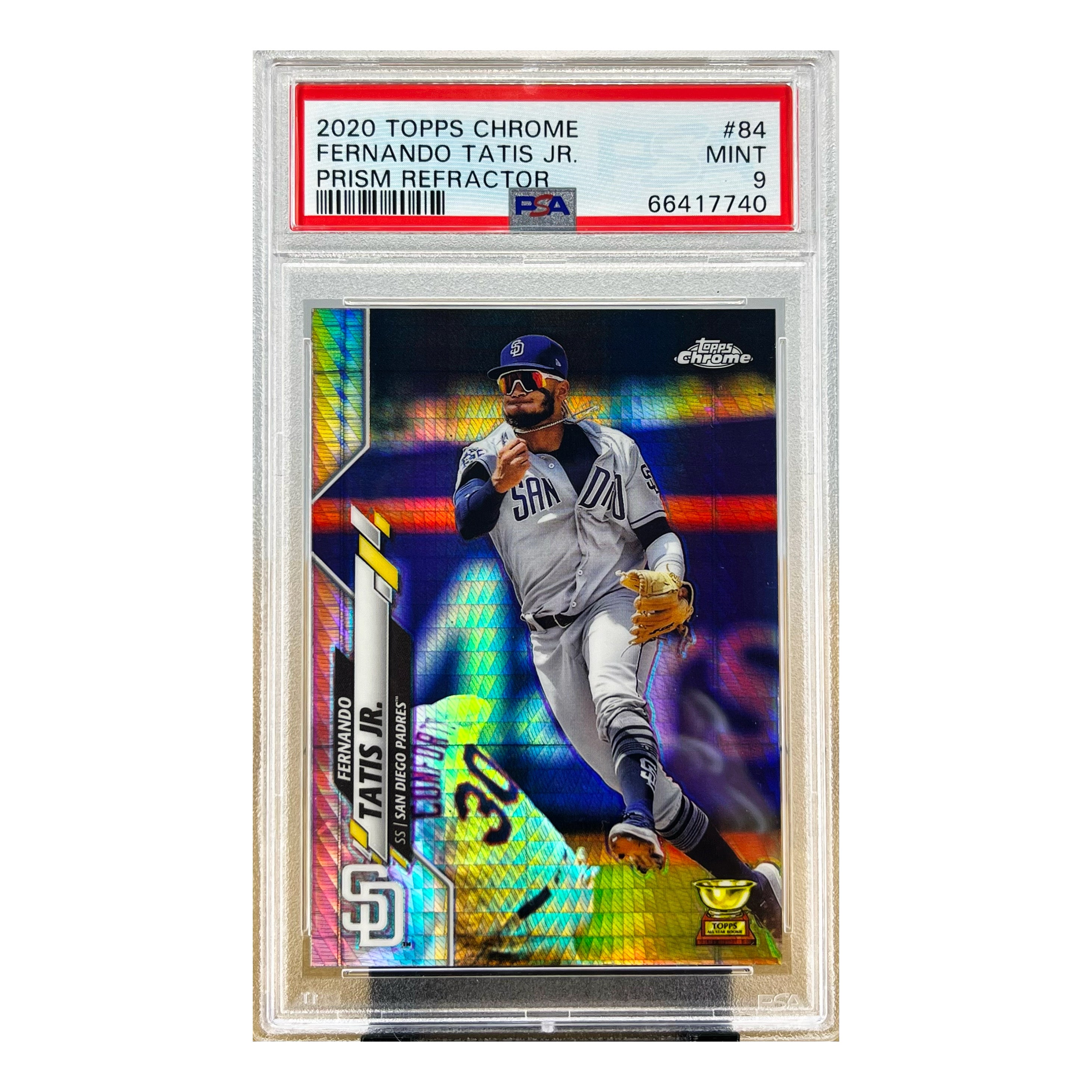 Carta Topps 2020 Topps Chrome #84 Fernando Tatis JR. Prism Refractor PSA 9