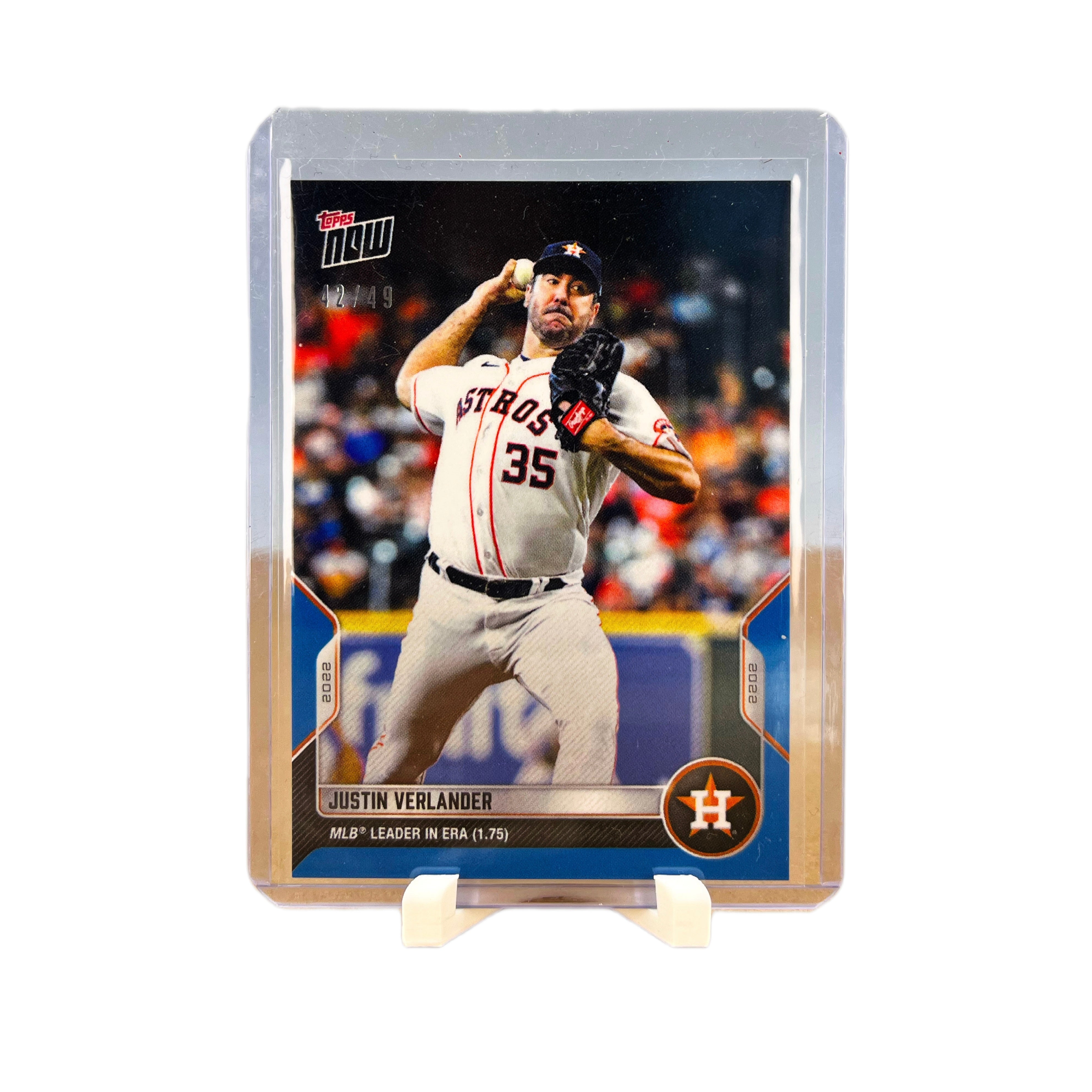 Carta Topps Now 2022 Baseball #1033 Justin Verlander Blue 42/49
