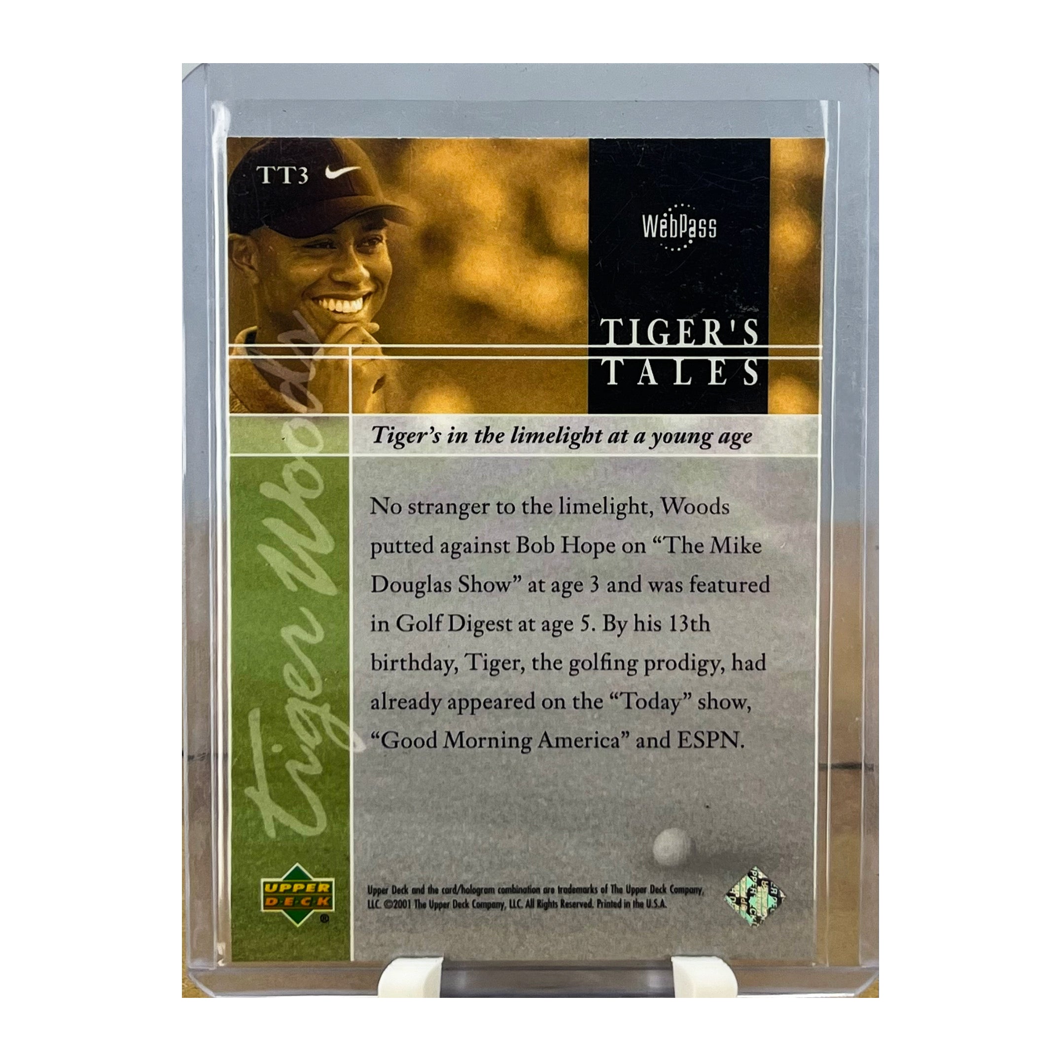Carta Upper Deck 2001 Tiger's Tales #TT3 Tiger Woods