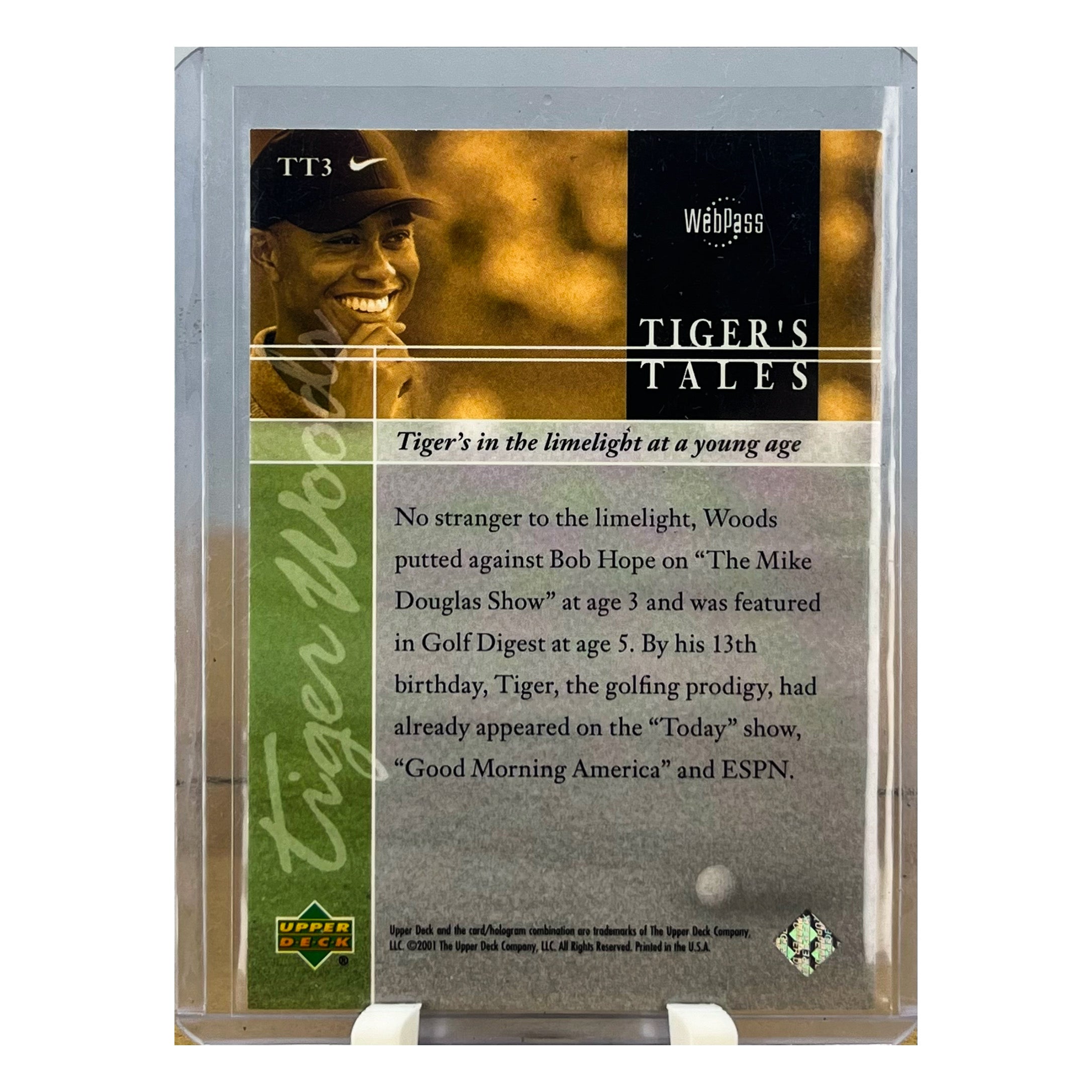 Carta Upper Deck 2001 Tiger's Tales #TT3 Tiger Woods