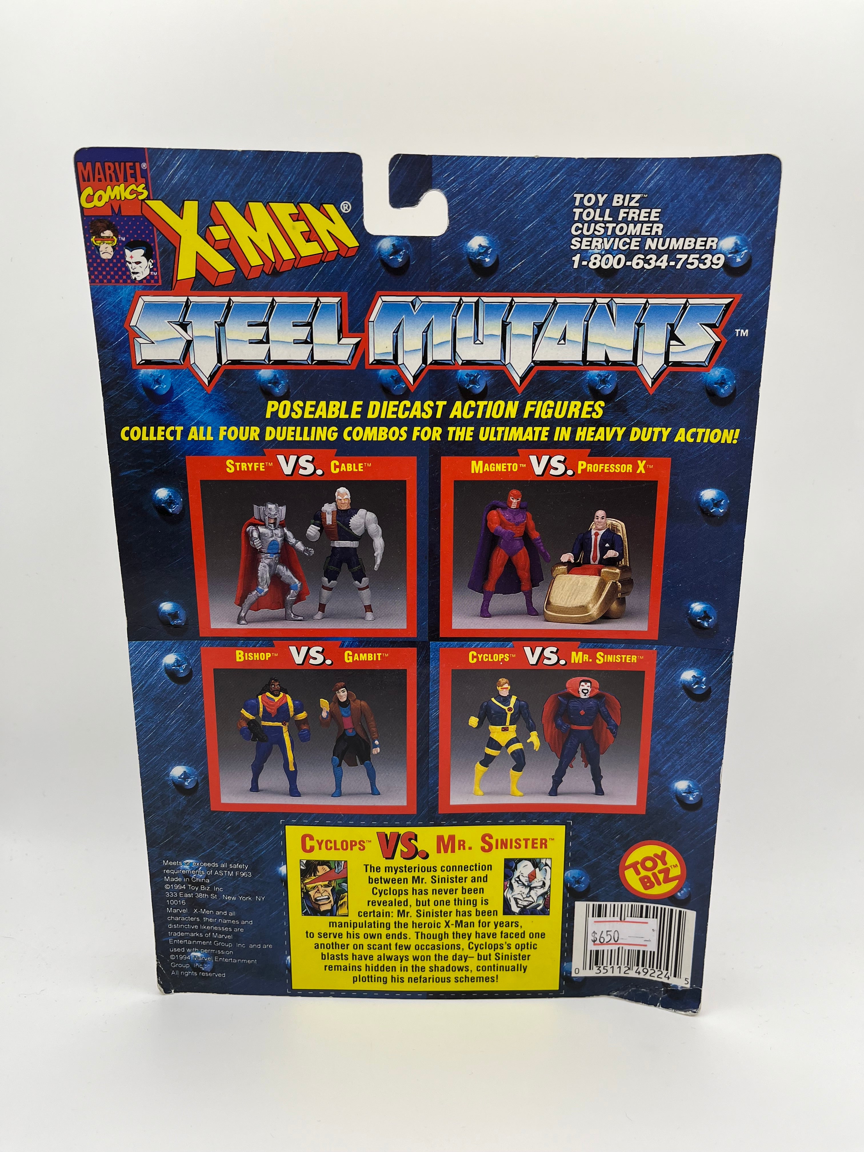 X-Men Steel Mutants Die Cast Cyclops Vs Mr. Sinister ToyBiz