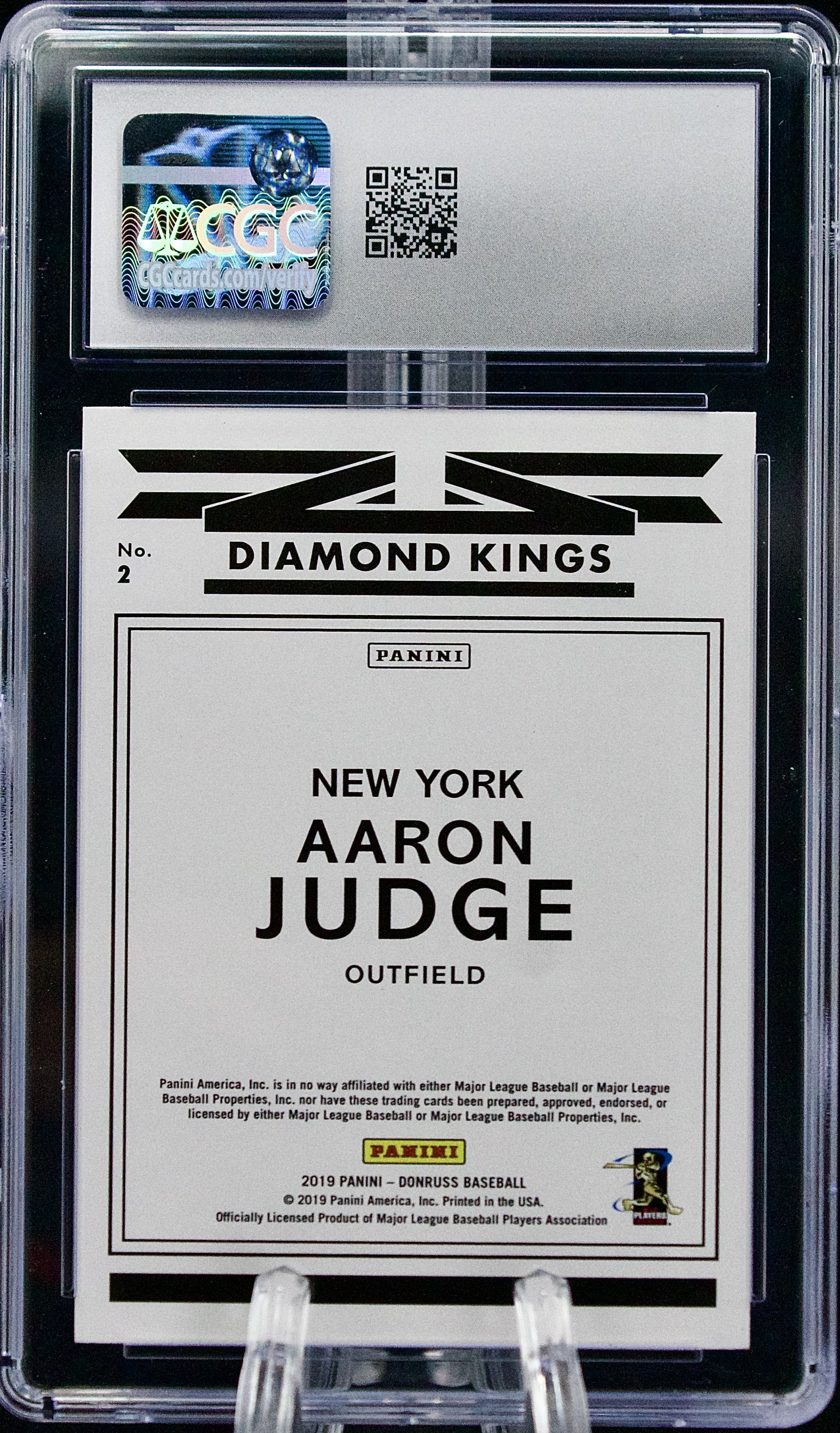Carta Panini 2019 Donruss #2 Aaron Judge CGC 9