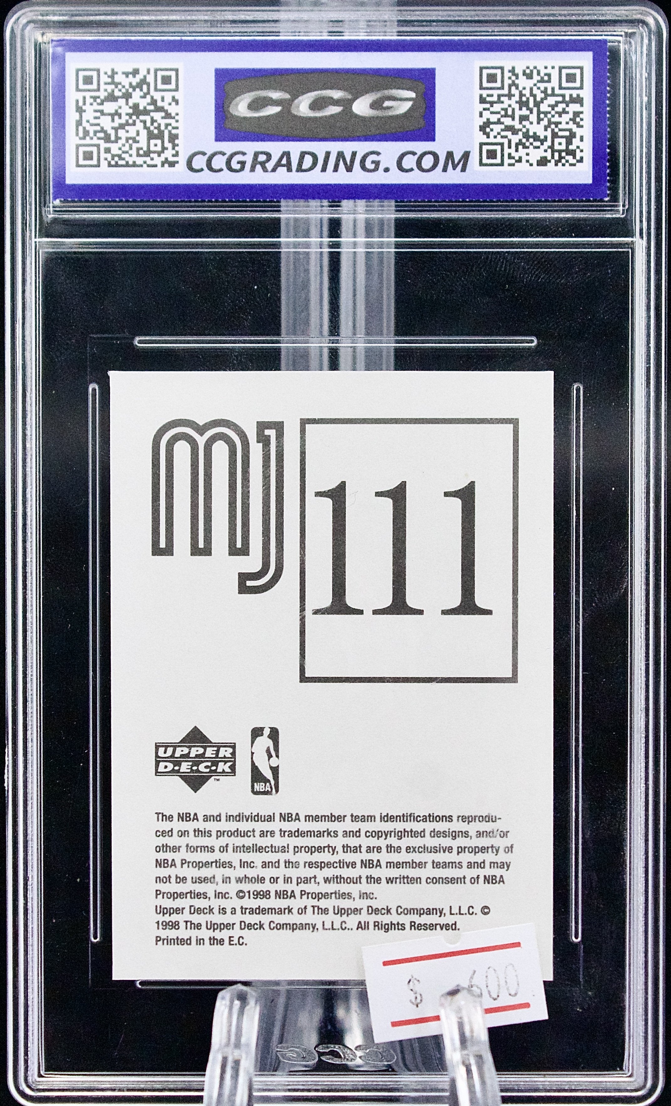 Estampa Upper Deck 1998 Collection Stickers #111 Michael Jordan CGC 10