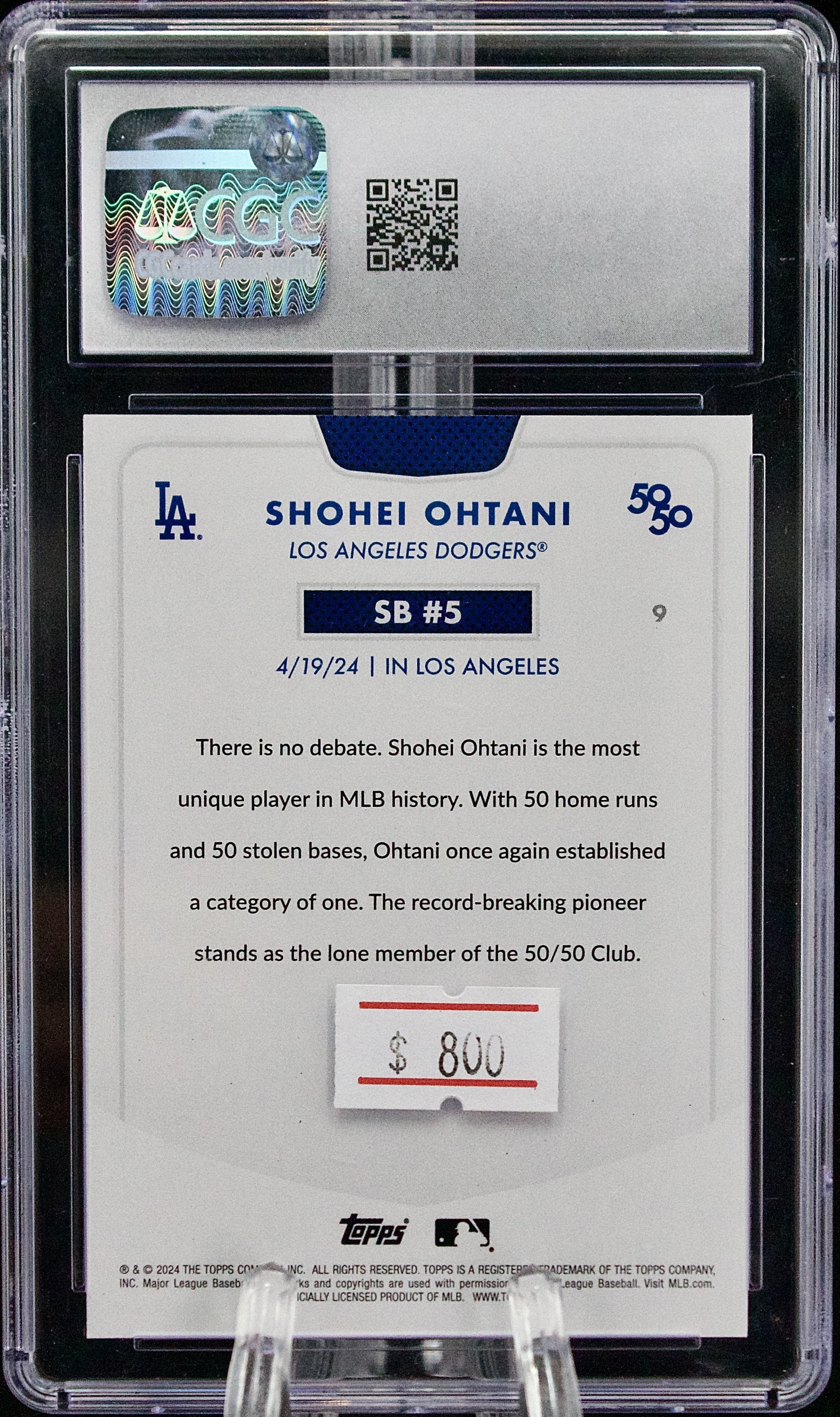 Carta Topps 2024 Topps 50/50 #9 Shohei Ohtani CGC 9