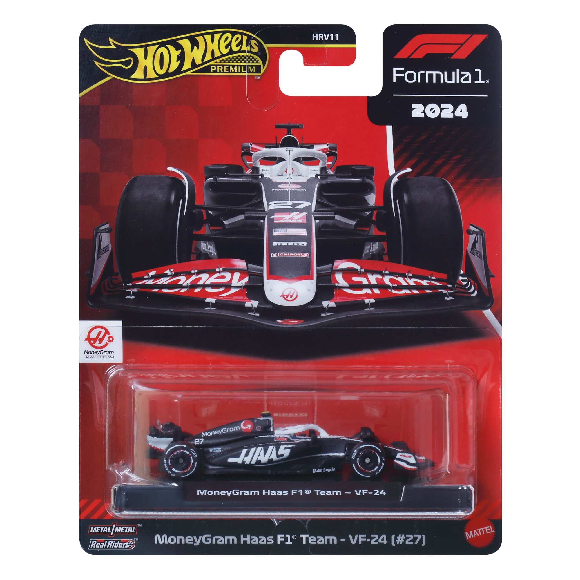 Hot Wheels Premium Formula 1 2024 MoneyGram Haas F1 Team - VF-24 (#27 Nico Hulkenberg) Mattel