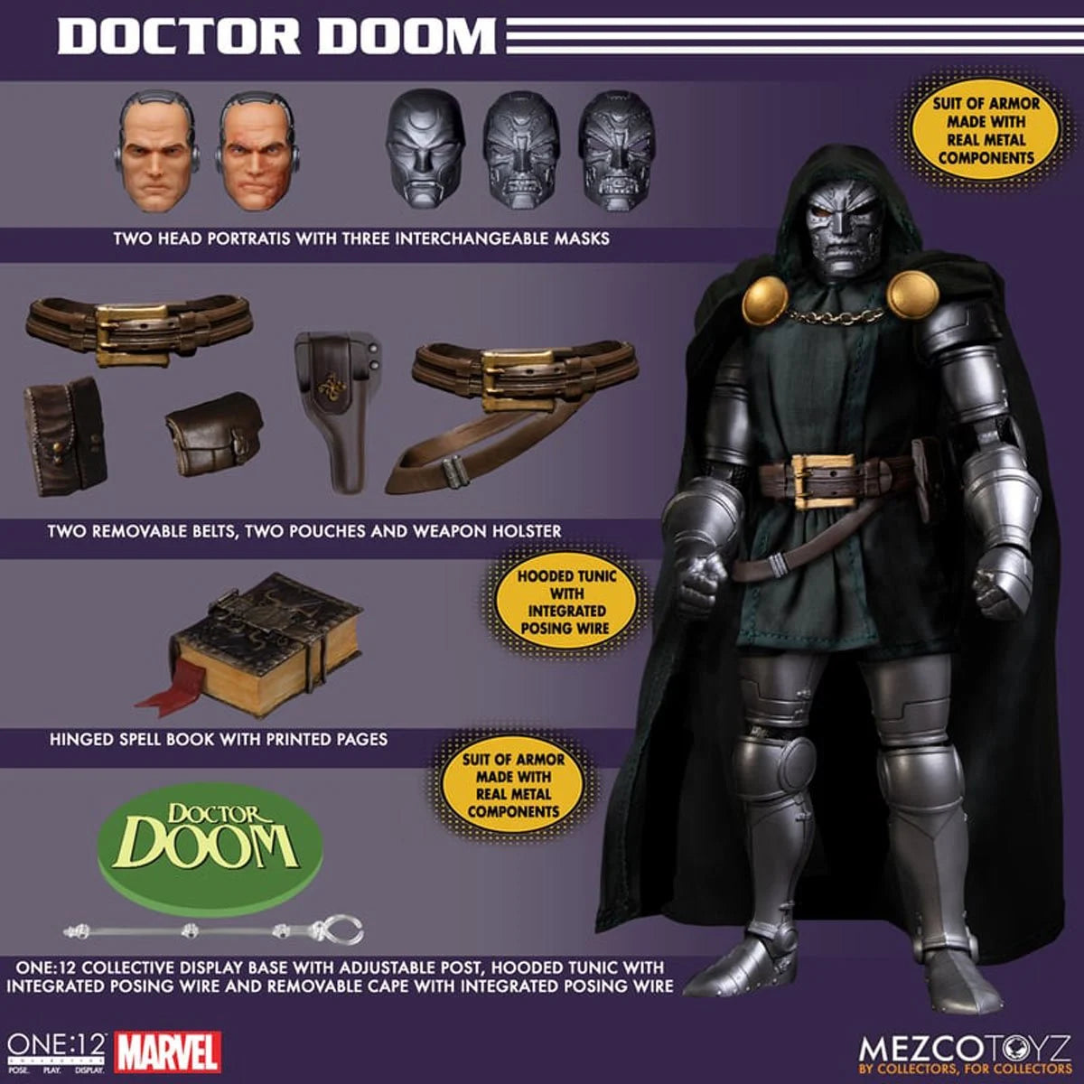 PREVENTA Doctor Doom One:12 Collectible Doctor Doom Mezco Toyz (Primer pago/anticipo)