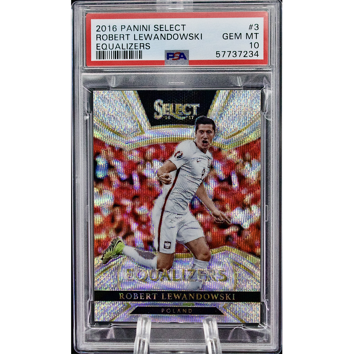 Carta 2016 Panini Select #3 Robert Lewandowski Equalizers PSA 10