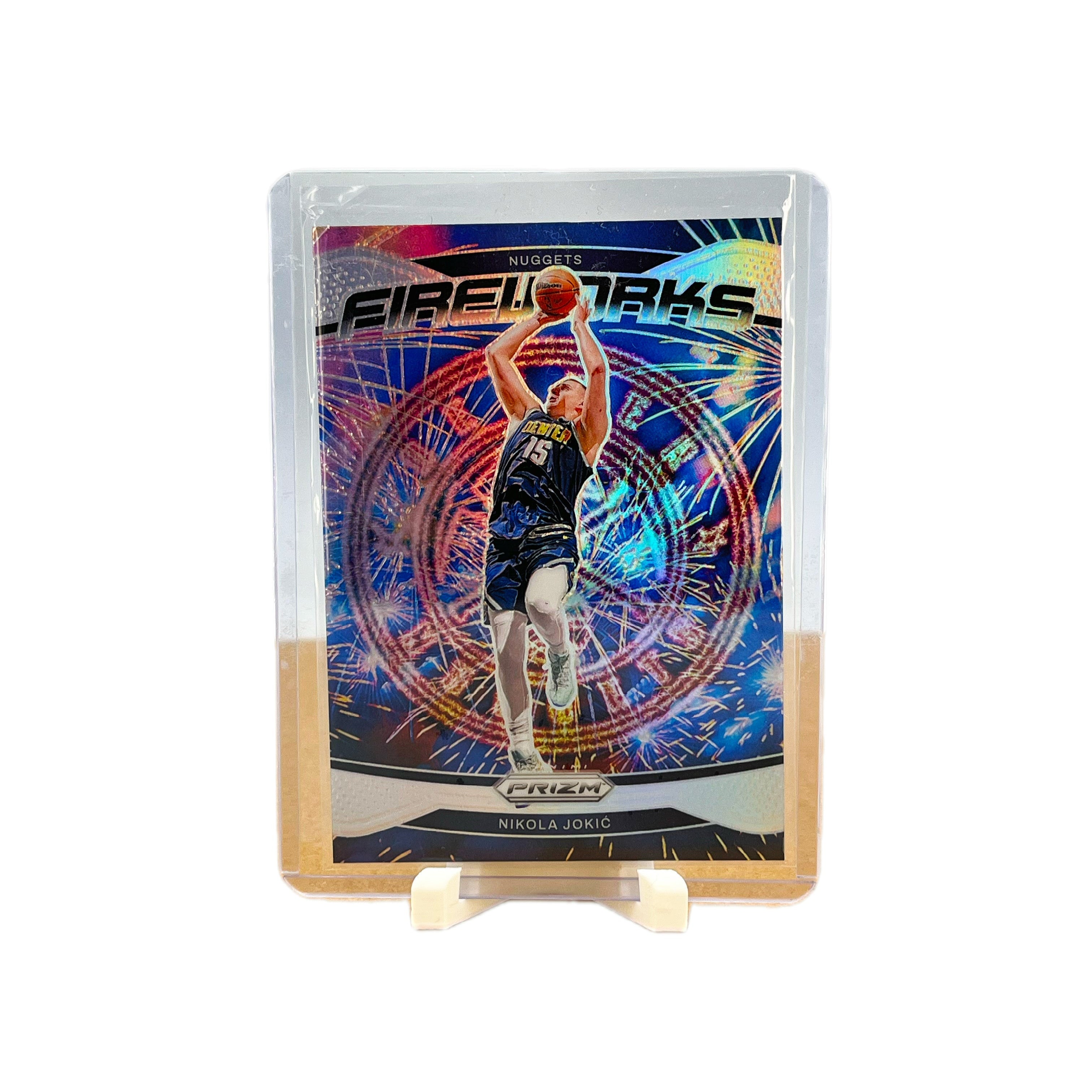 Carta Panini Prizm 2024 Fireworks #11 Nikola Jokic 11 Silver