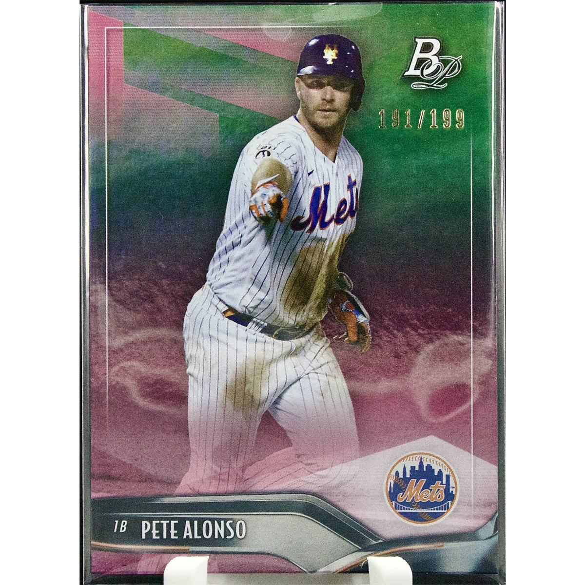 Carta Topps Bowman Platinum 2021 #48 Pete Alonso Pink 191/199