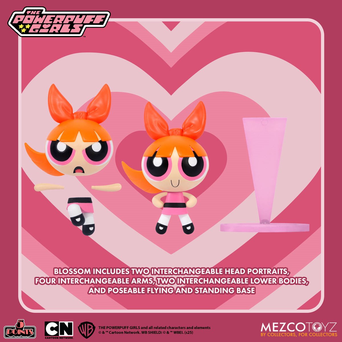 The Powerpuff Girls 5 Points Set Mezco Toyz