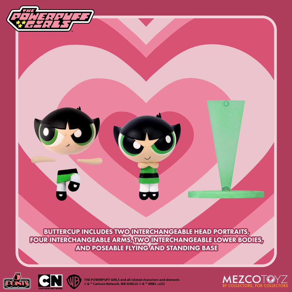 The Powerpuff Girls 5 Points Set Mezco Toyz