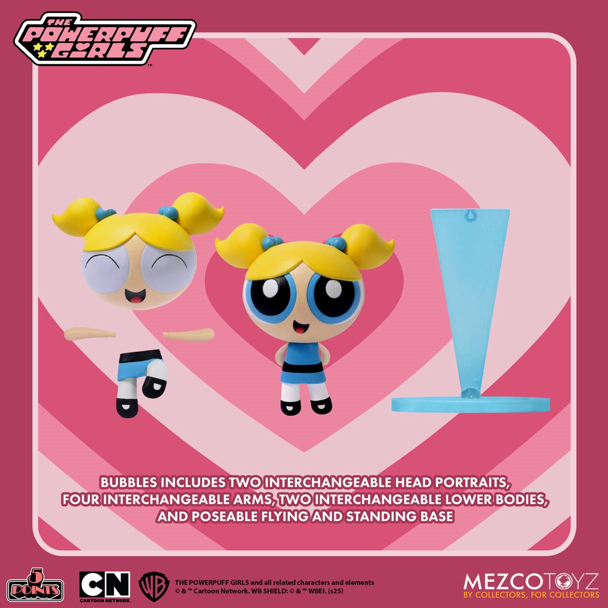 The Powerpuff Girls 5 Points Set Mezco Toyz