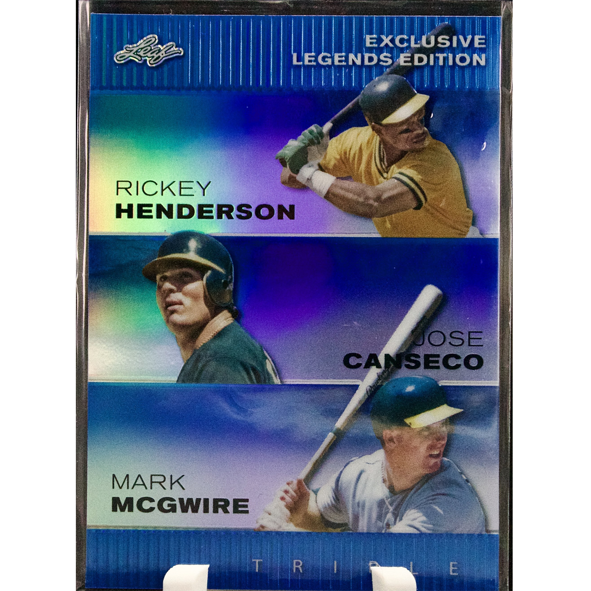 Carta Leaf Exclusive Legends Edition #ELE-107 Rickey Henderson/Jose Canseco/Mark McWire 18/20