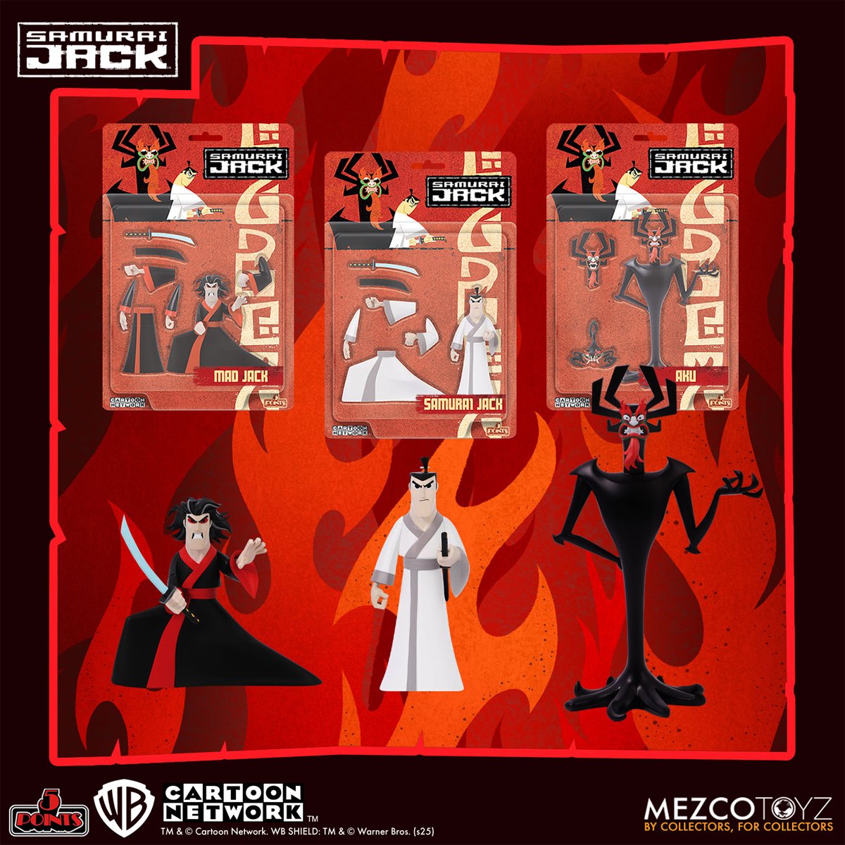 Samurai Jack 5 Points Deluxe Action Set Mezco Toyz