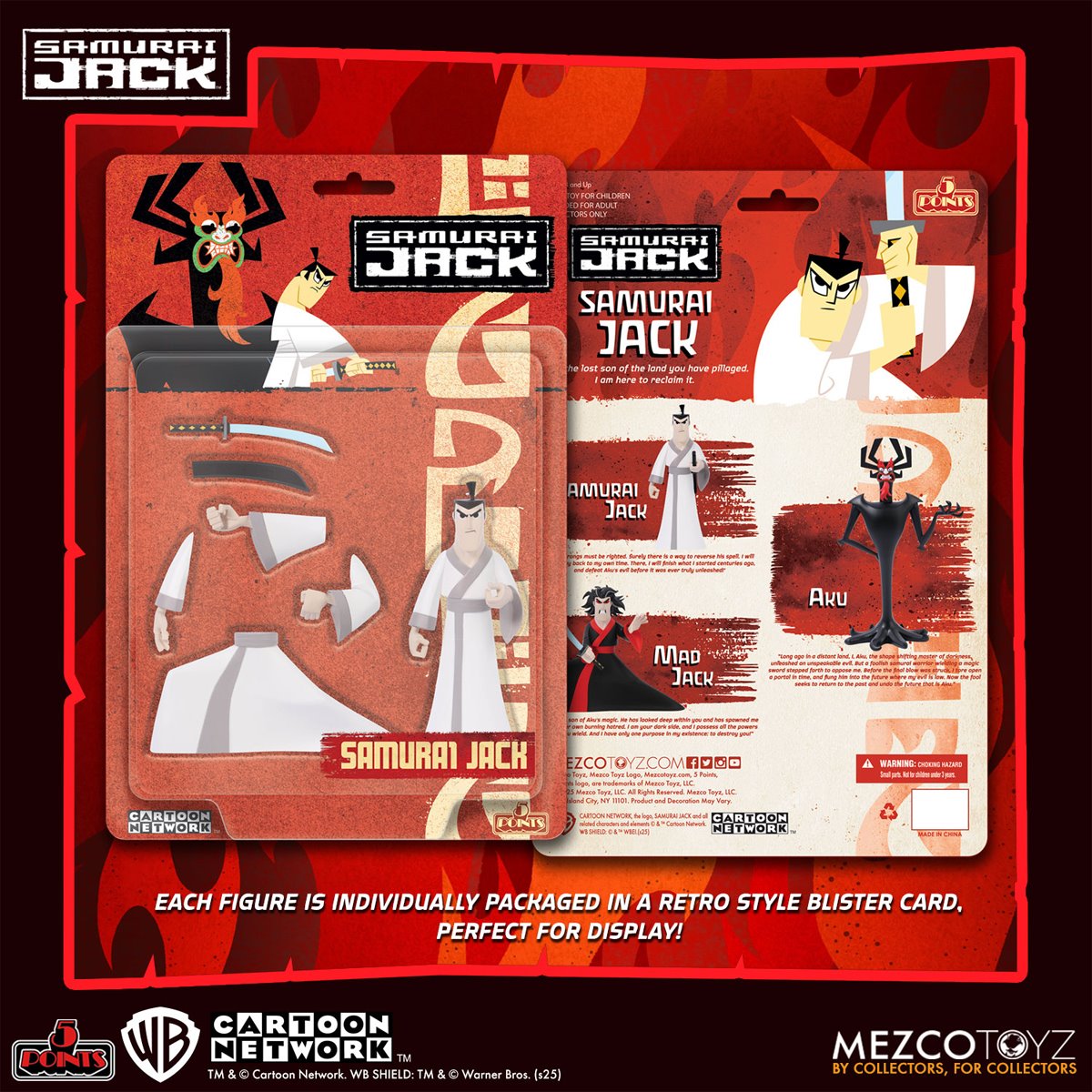 Samurai Jack 5 Points Deluxe Action Set Mezco Toyz