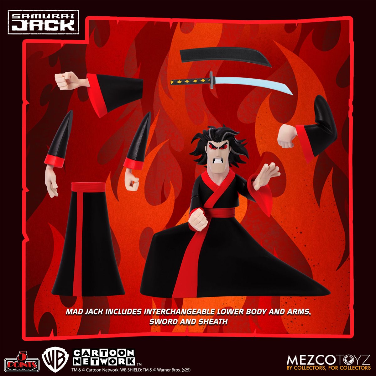 Samurai Jack 5 Points Deluxe Action Set Mezco Toyz