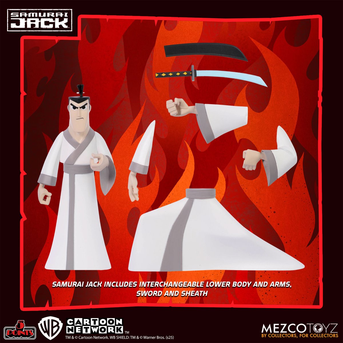Samurai Jack 5 Points Deluxe Action Set Mezco Toyz