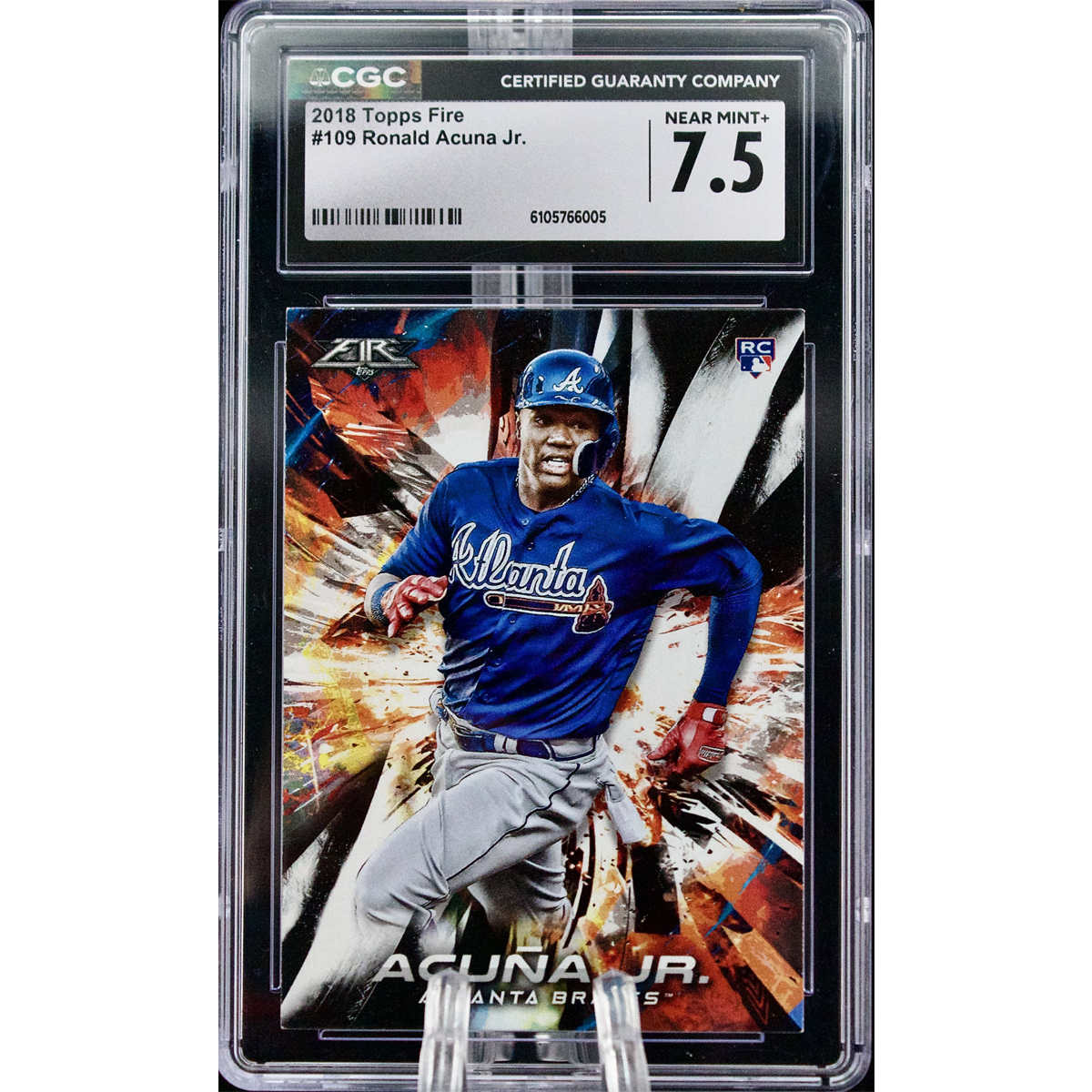Carta 2018 Topps Fire #109 Ronald Acuña Jr. CGC 7.5