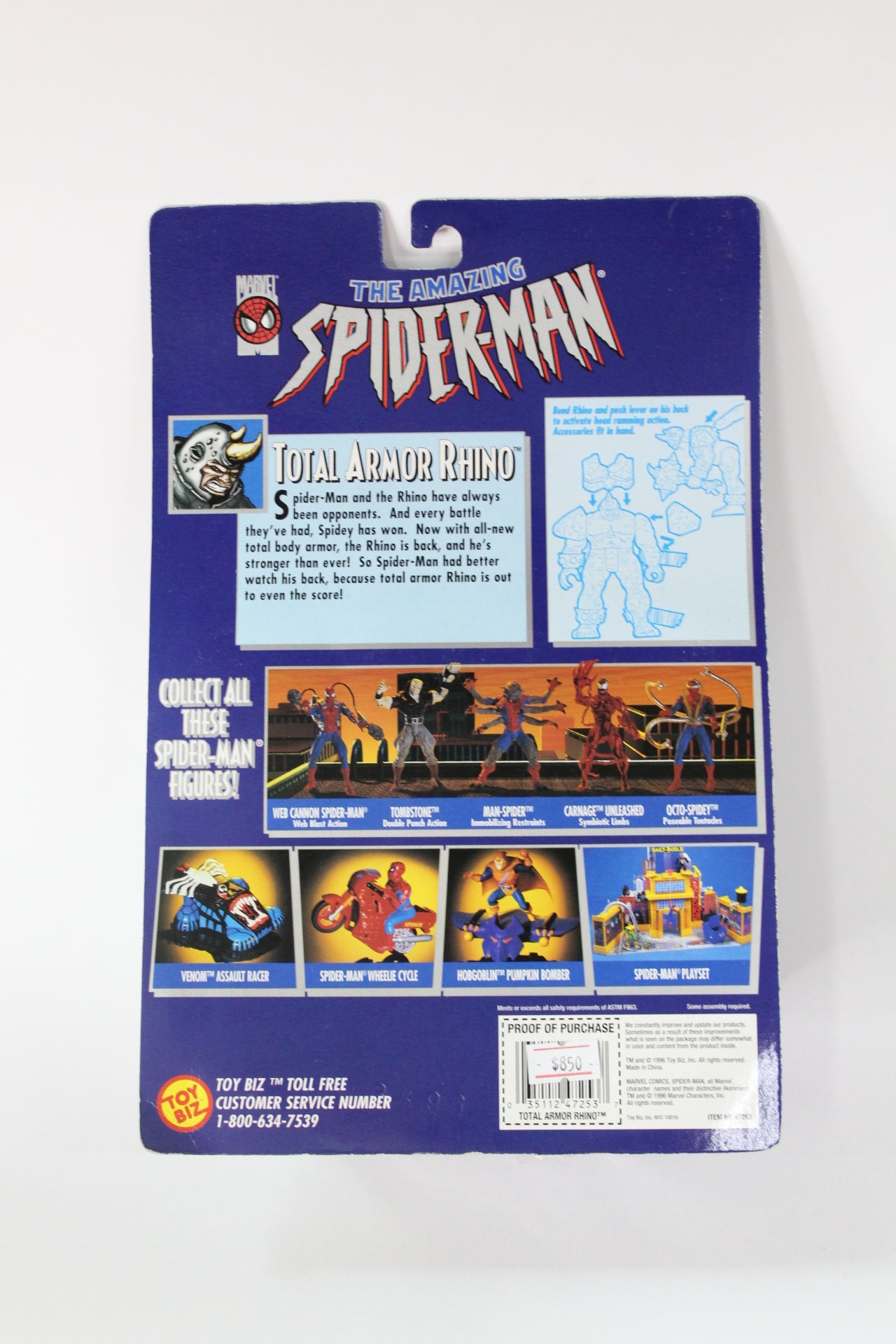 Total Armor Rhino The Amazing Spiderman Marvel Toybiz